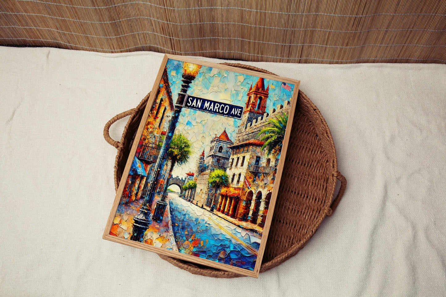 San Marco Ave Print – St Augustine Travel Poster, Florida Wall Art, San Marco Avenue Decor, Housewarming & Florida Gift Ideas