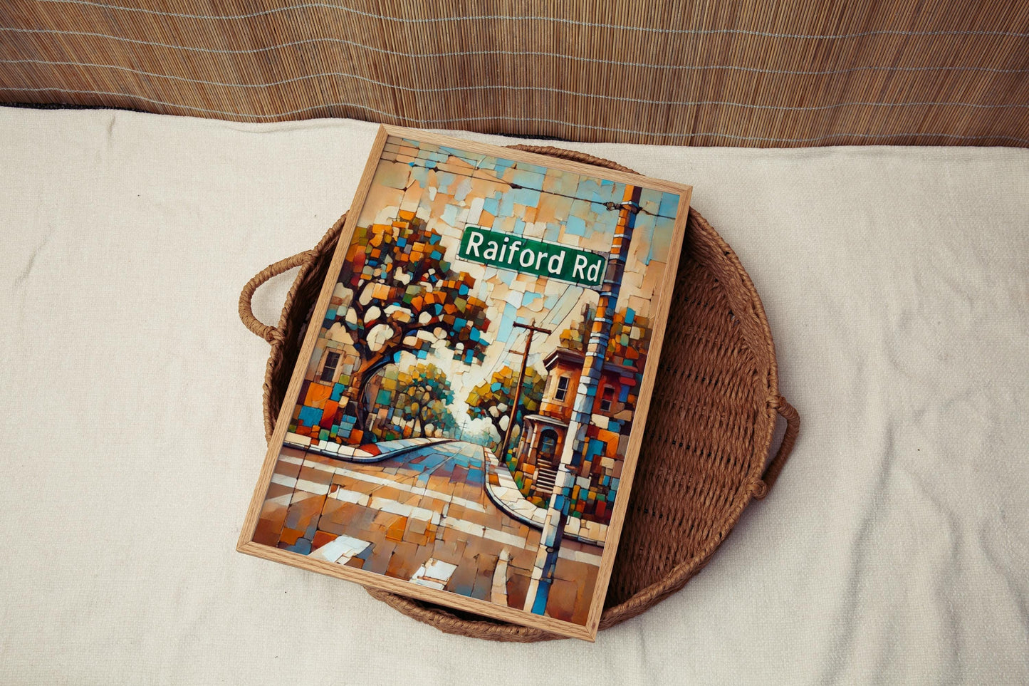 Raiford Road Wall Art Austin Print Texas Street Sign Travel Poster City Gift Souvenir, Modern Artwork for Home Decor or Gift Ideas