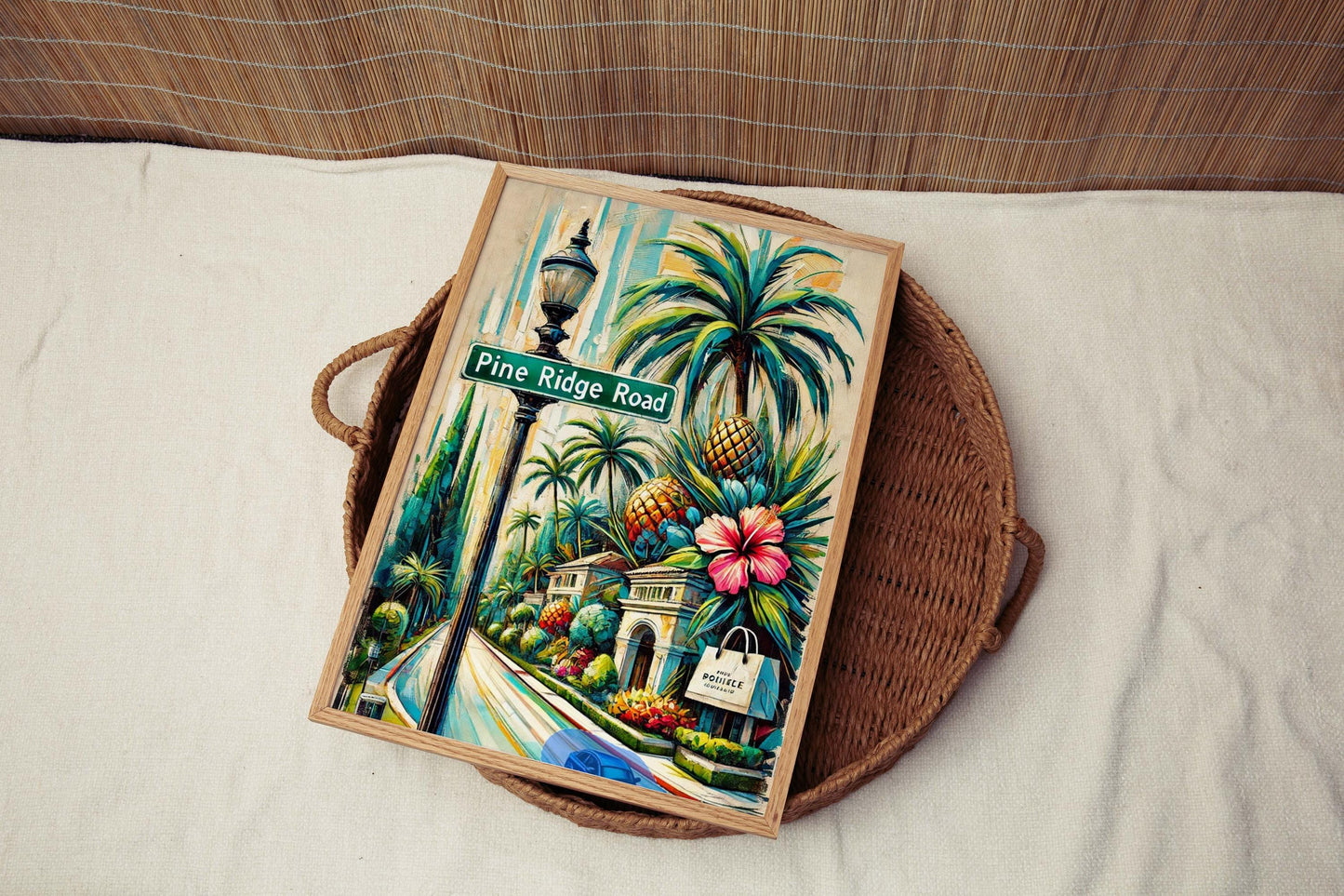 Naples Art Pine Ridge Road Wall Art Print - Florida Travel Poster, Housewarming & Florida Gift, FL Home Decor