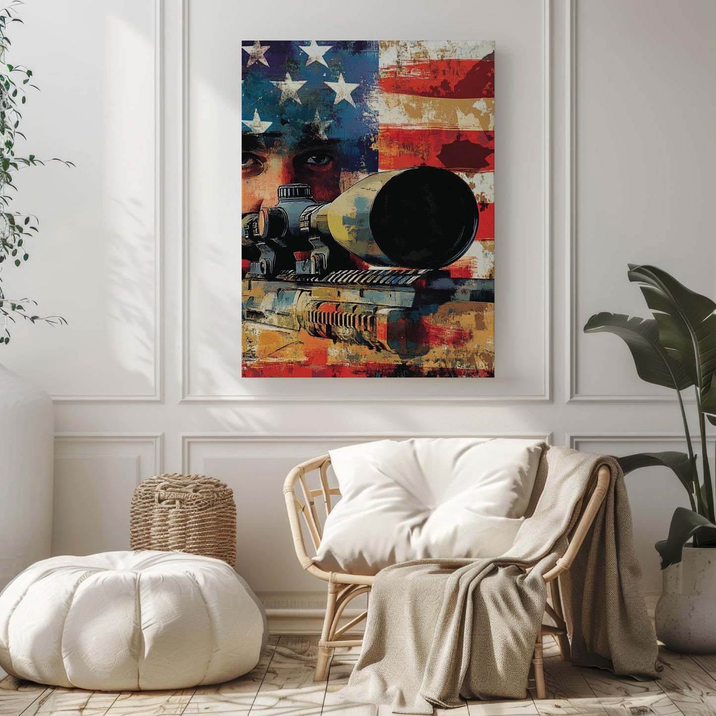 American Sniper Art Print | Abstract USA Wall Art | Patriotic United States Poster | American Independence Home Decor