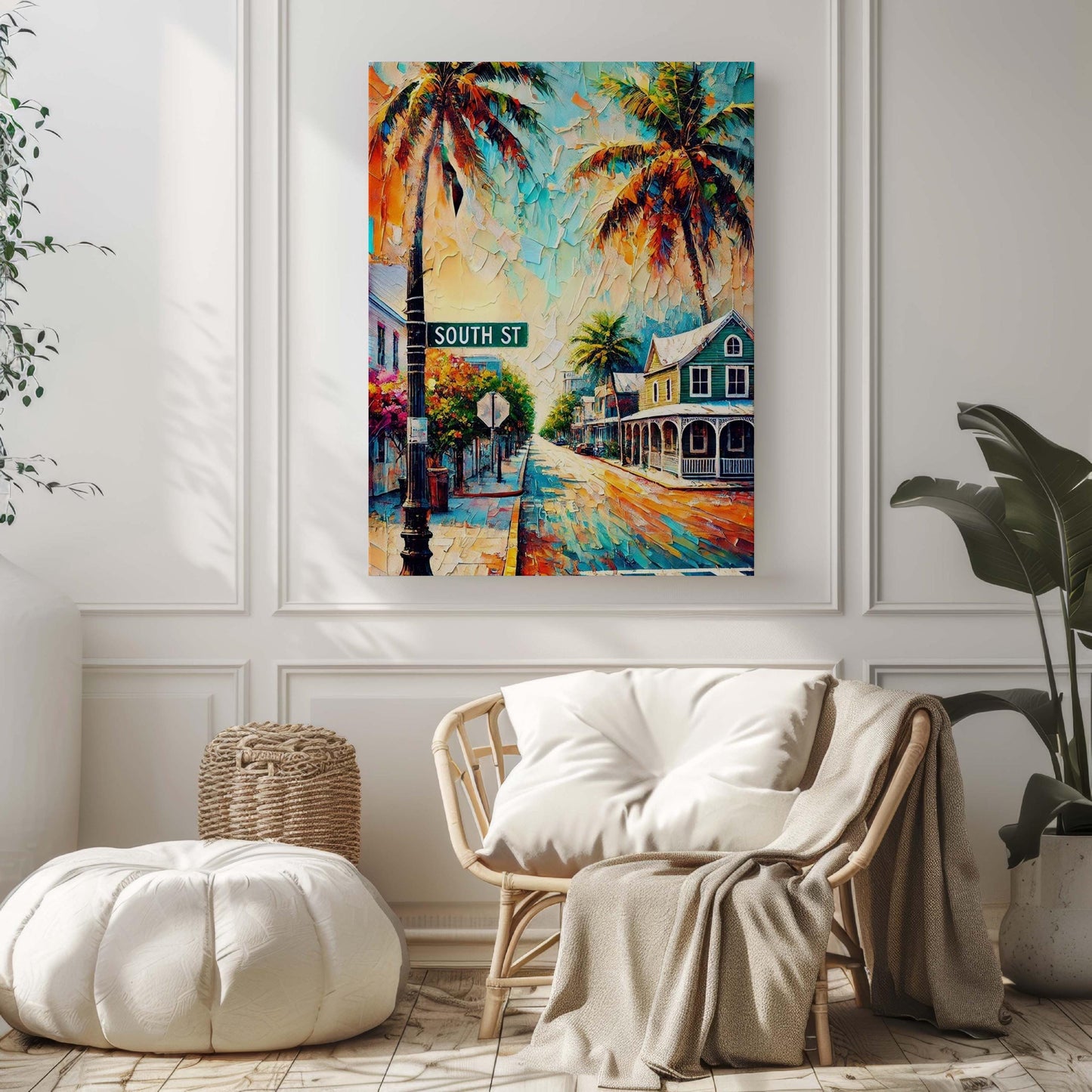 South St Print South Street Wall Art Key West Florida Travel Poster Housewarming Gift FL Artwork Travel Print