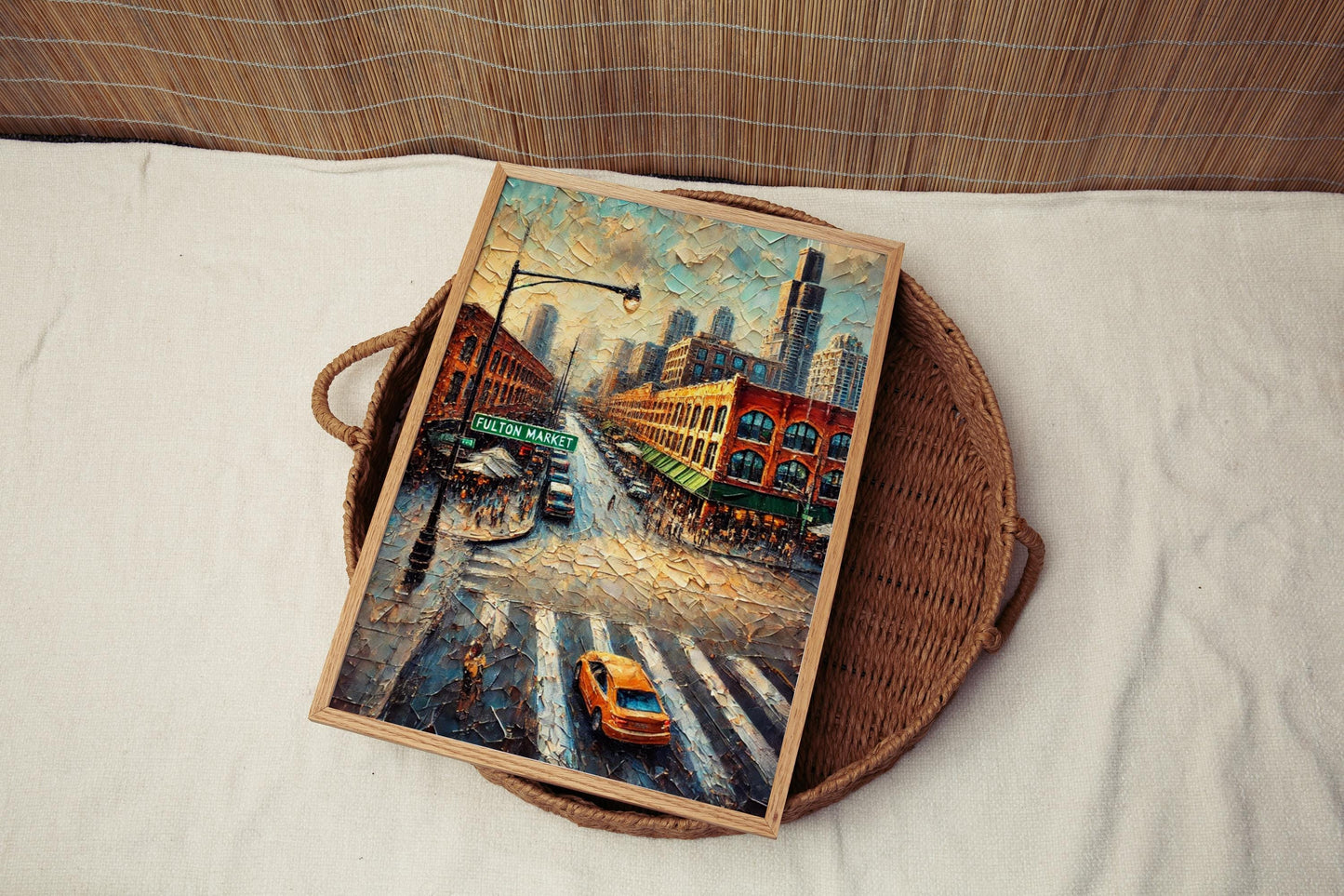 Wall Art Fulton Market Chicago Print, Travel Poster Illinois Artwork, Housewarming & Gift Decor