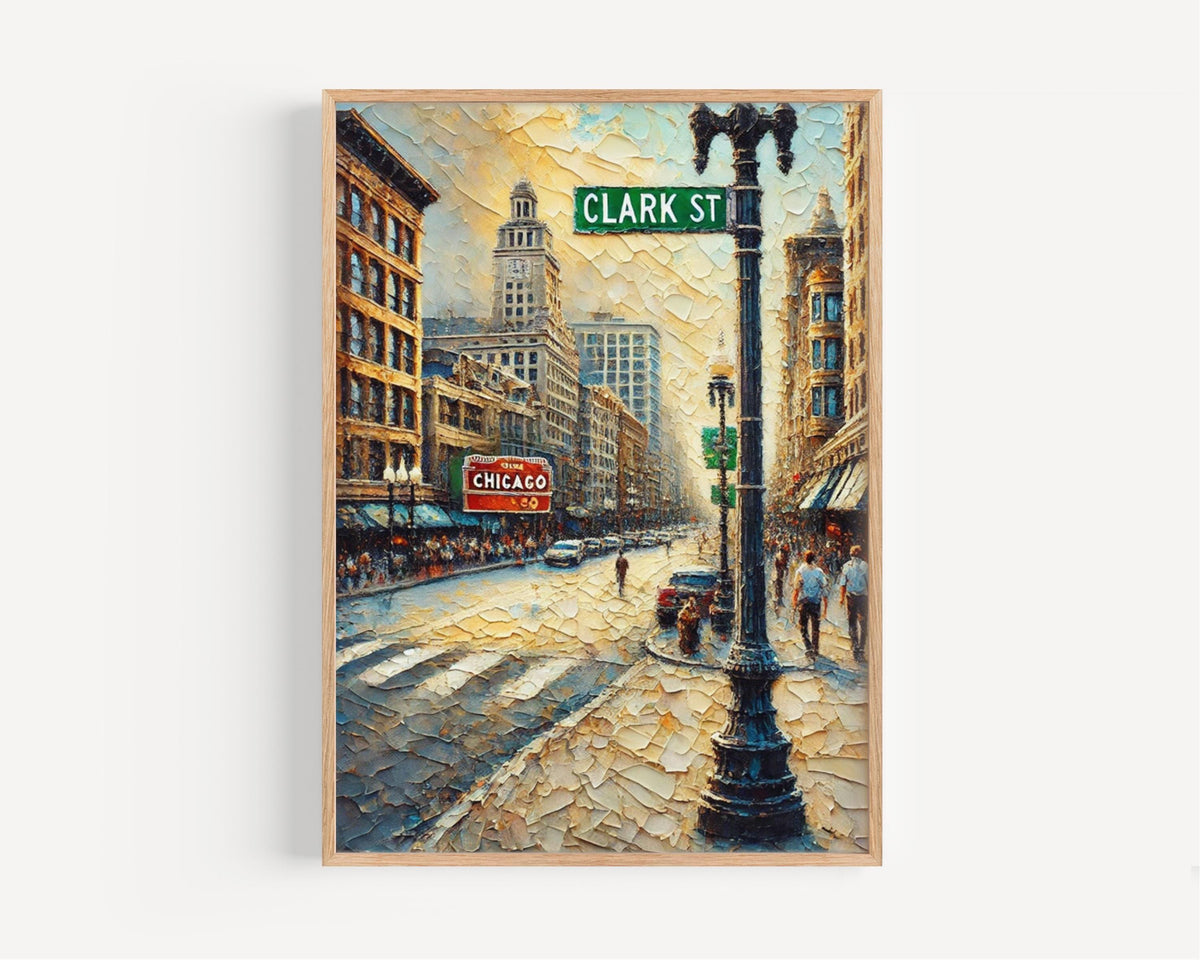 Clark St Modern Print - Chicago, Illinois, USA