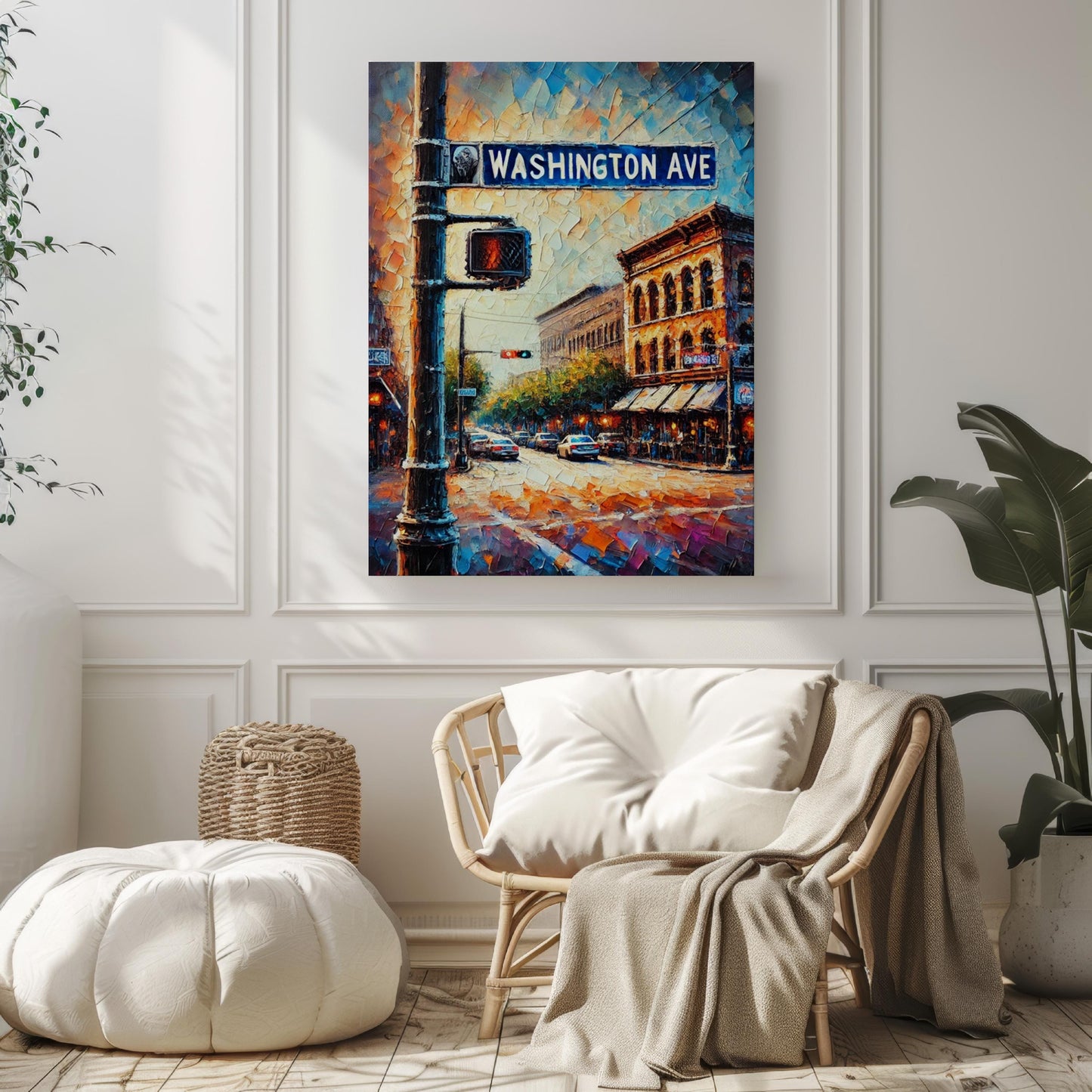 Texas Washington Ave Wall Art – Houston Travel Print, Texas Gift & Housewarming Decor, Unique Texas Artwork Poster