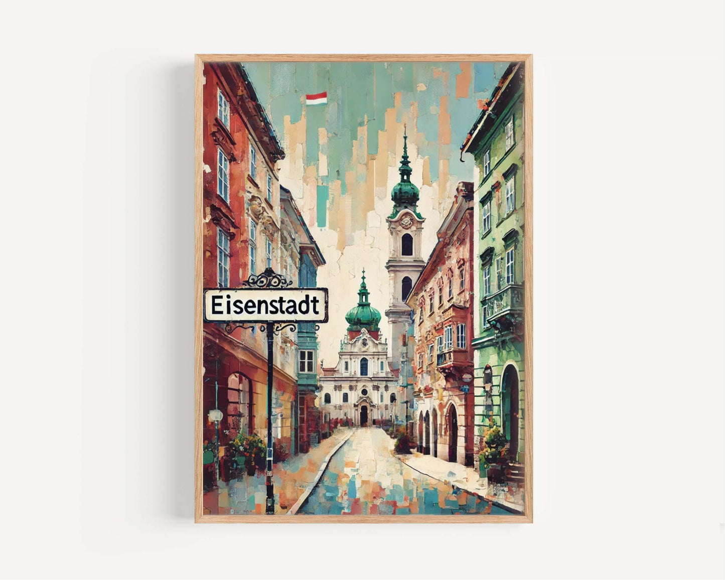 Eisenstadt Art Wall Decor, Austria City Print, Travel Poster, Housewarming Gift, Modern Austria Art for Home or Office