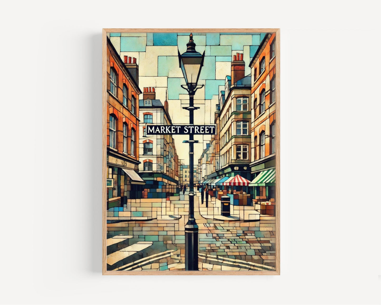 Manchester Market St Wall Art Print - Travel Poster & England Decor, Housewarming Gift, Manchester City Map Art, UK Travel Wall Decor