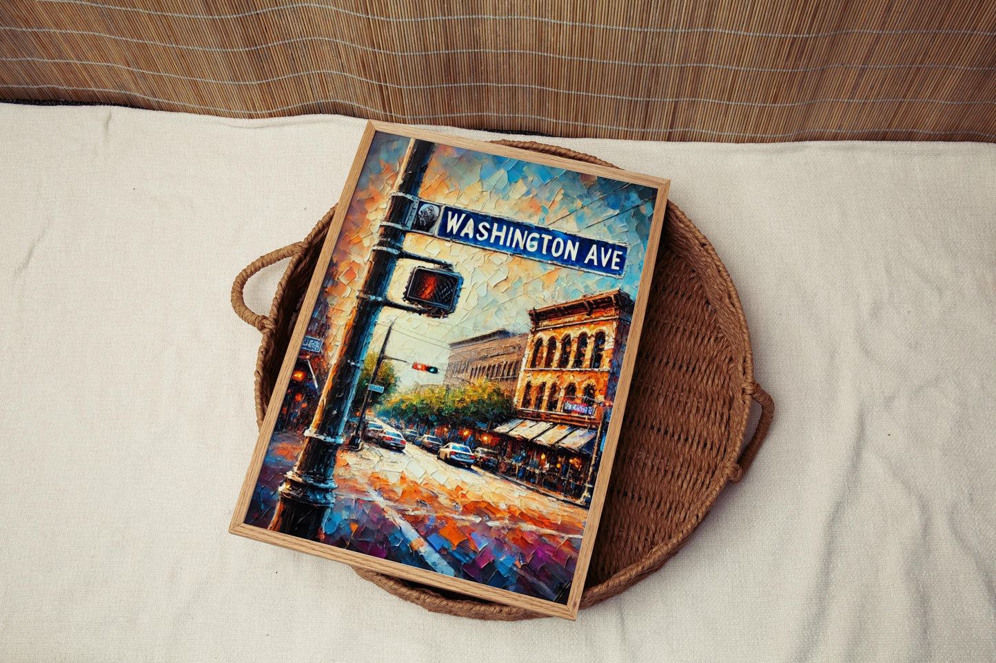 Texas Washington Ave Wall Art – Houston Travel Print, Texas Gift & Housewarming Decor, Unique Texas Artwork Poster