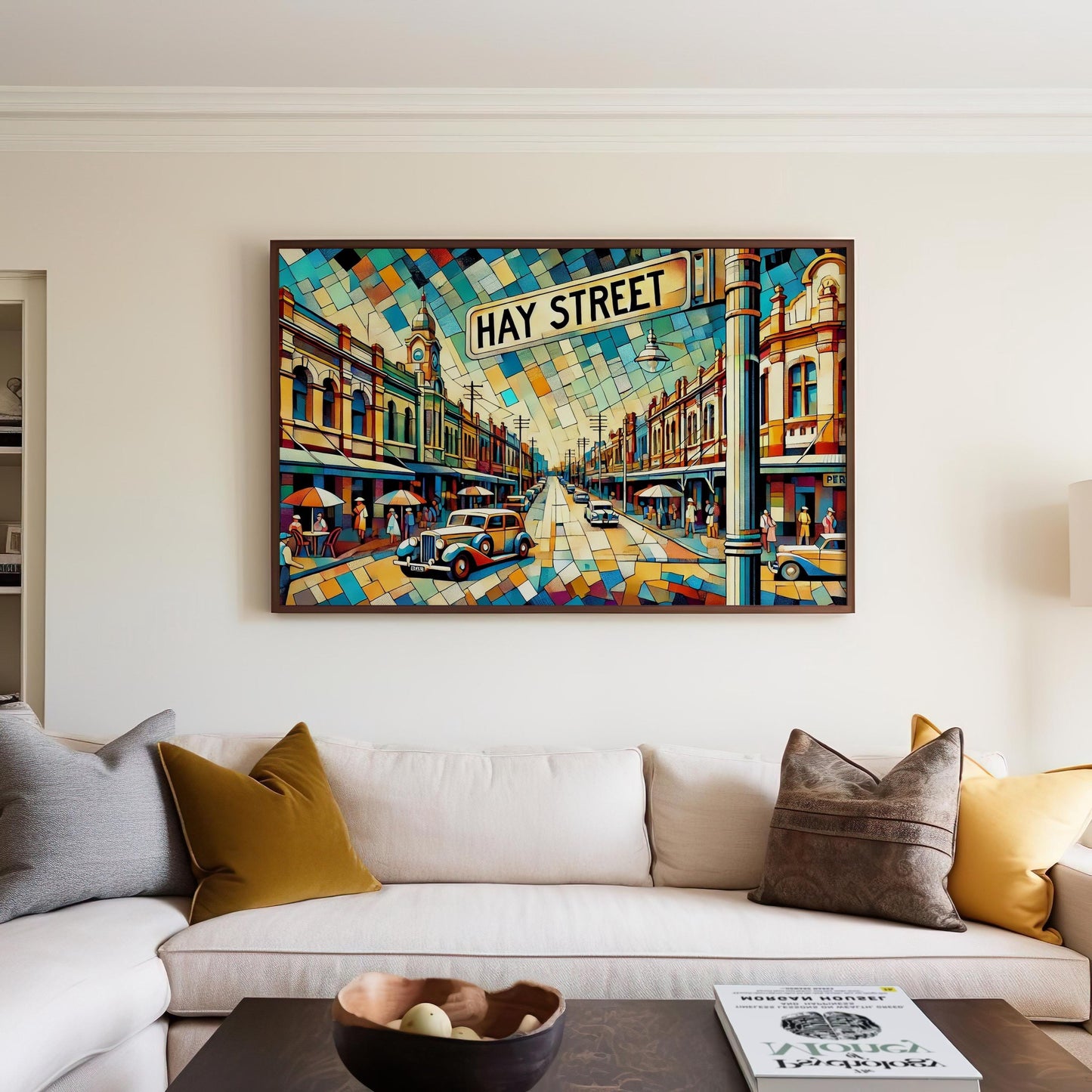 Hay Street Wall Art Print - Perth Travel Poster, Australia Gift, Housewarming Decor, Hay St Australia Art, Modern Urban Landscape