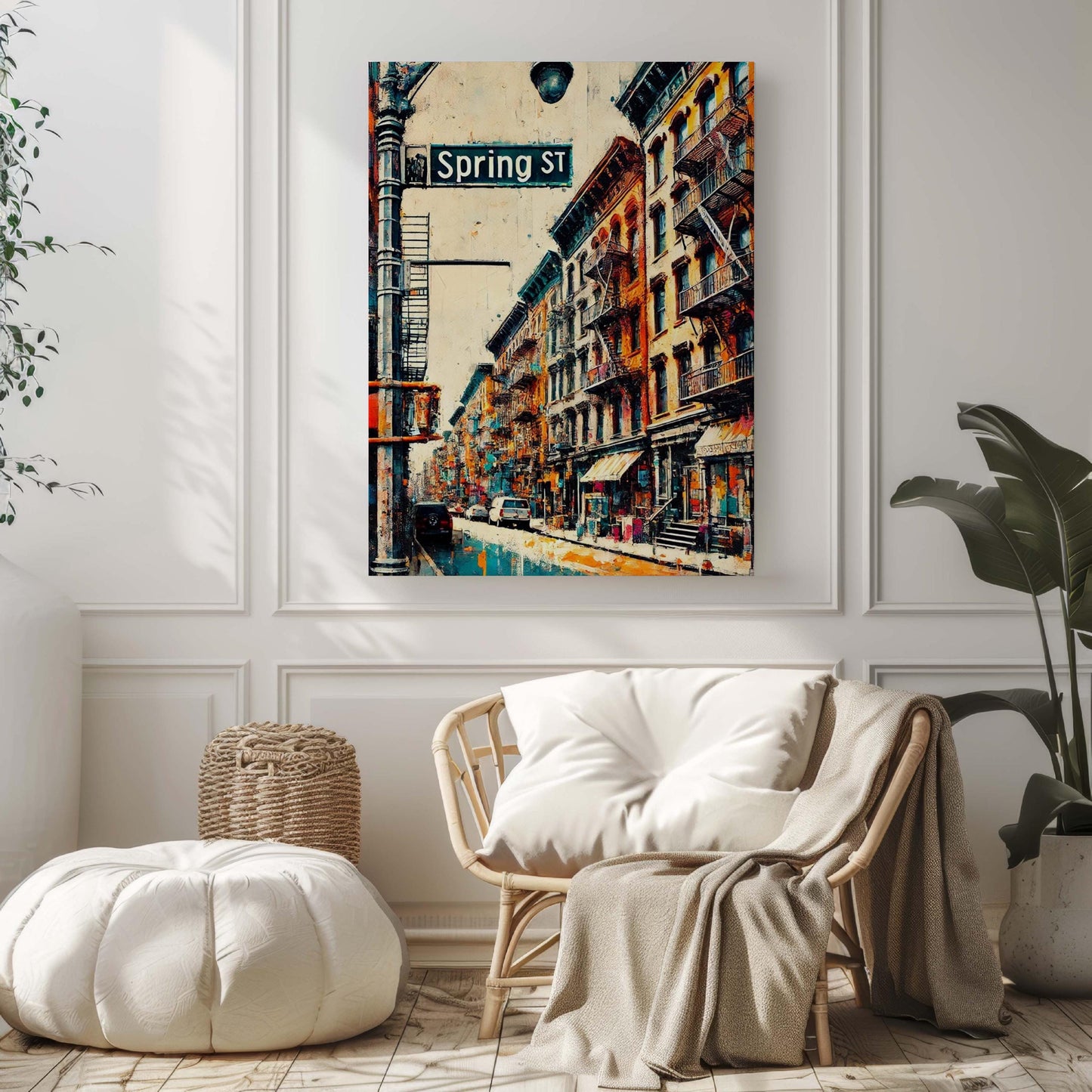 Spring St Print Manhattan Wall Art, NYC Travel Poster, New York City Gift, Spring Street Decor, Housewarming Art, Urban Home Accent