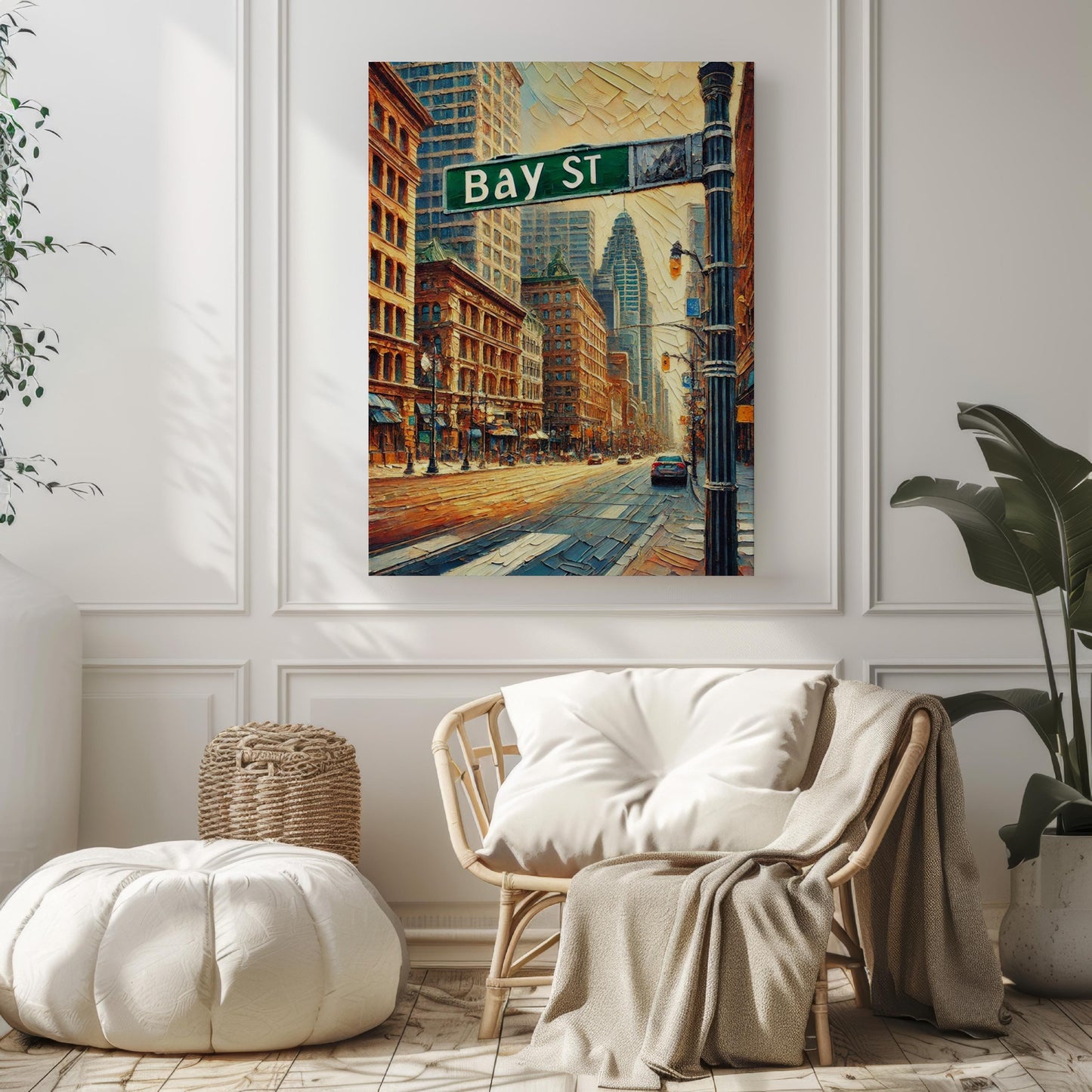 Canada Wall Art Toronto Travel Print | Modern Canada Cityscape Poster | Bay St Housewarming Decor Gift