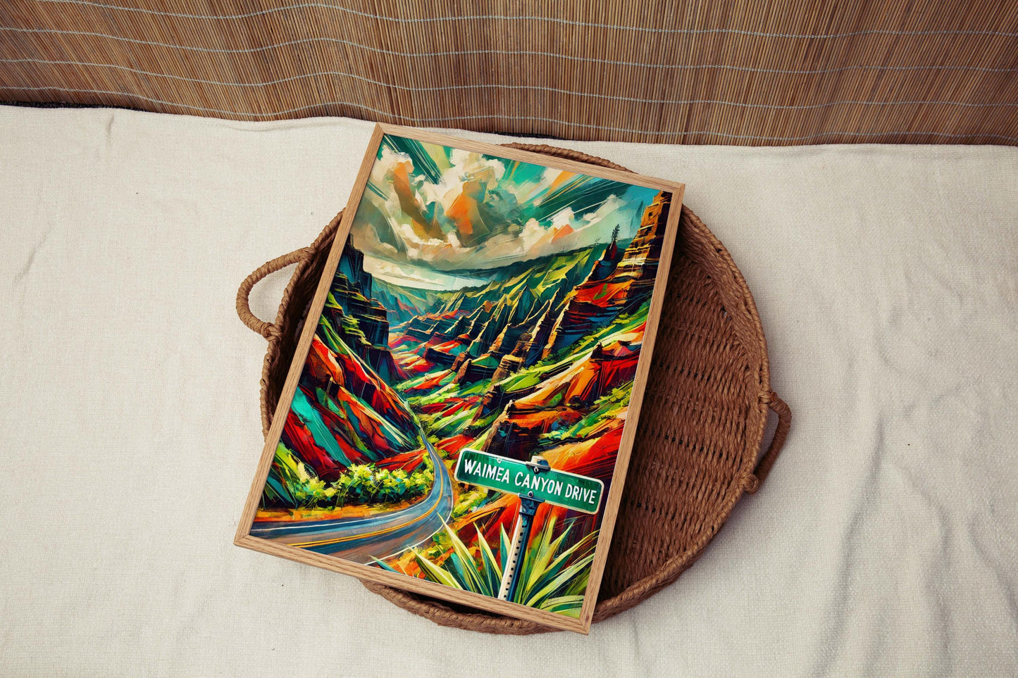 Waimea Canyon Drive Wall Art Print - Hawaii Travel Poster, Waimea Gift, Housewarming Decor, Scenic Landscape Artwork