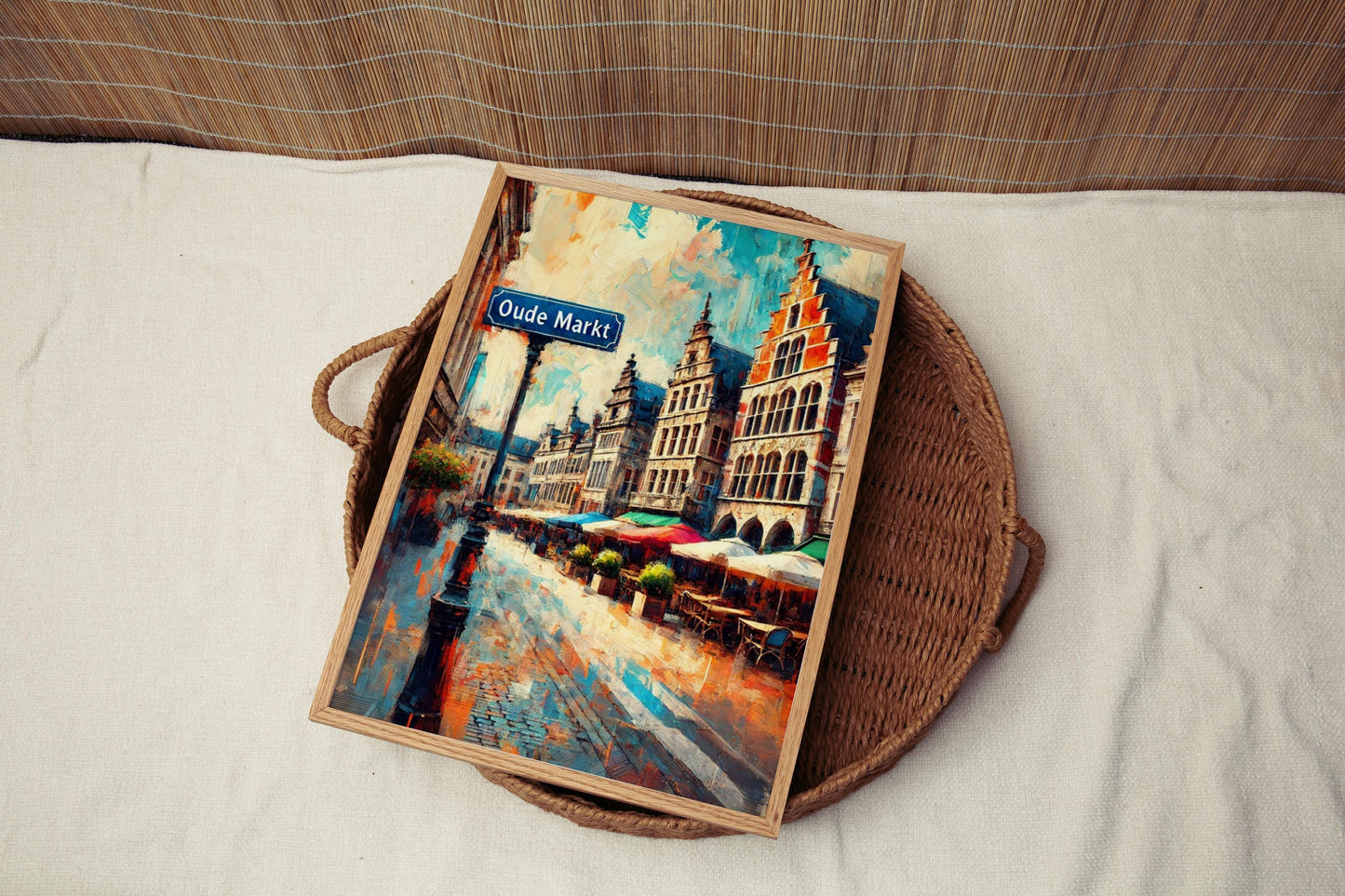 Belgium Oude Markt Wall Art Print – Leuven Travel Poster, Belgium Gift, Housewarming Decor, Belgium Artwork, Travel Print for Home