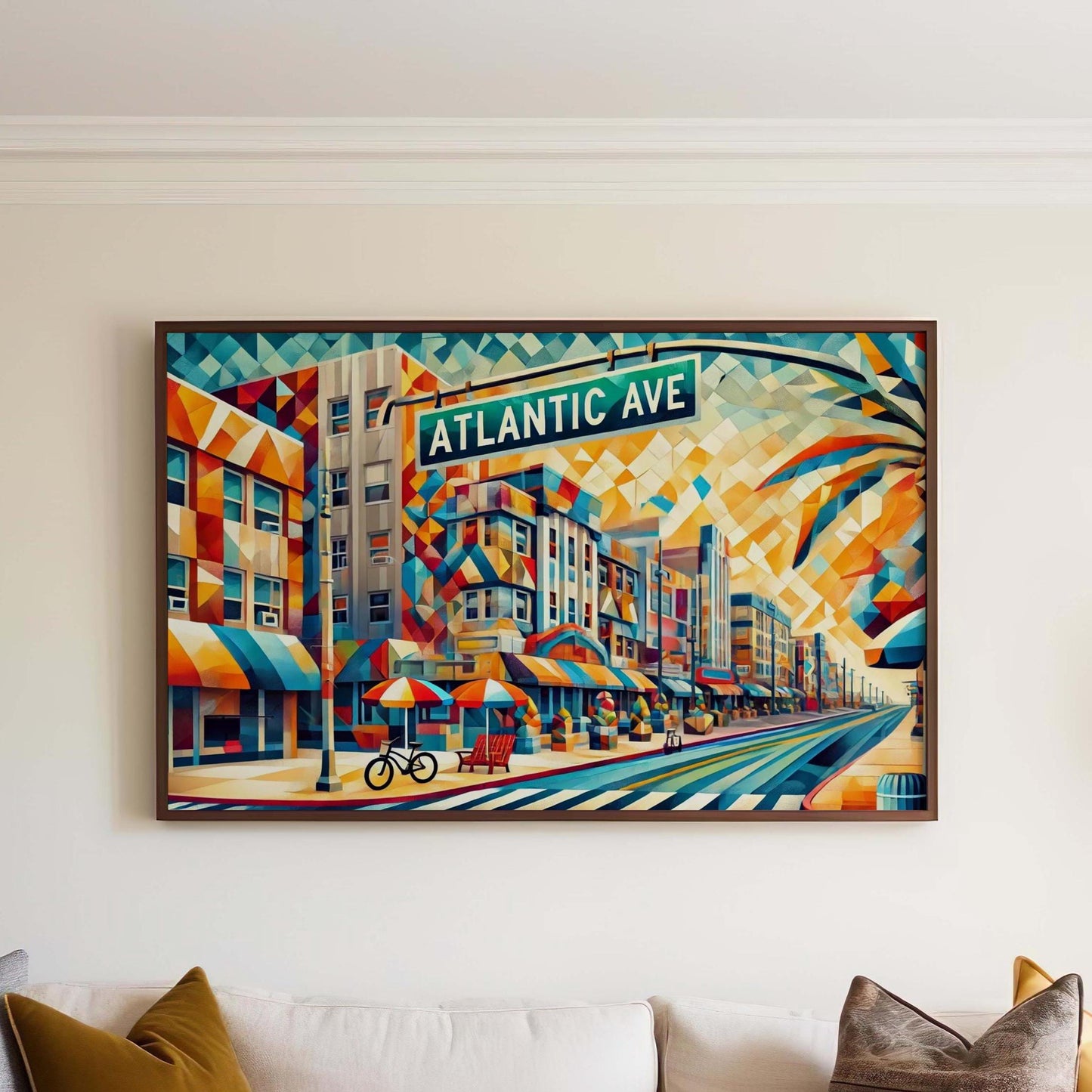Atlantic Avenue Wall Art Print - Atlantic City Travel Poster, New Jersey Gift, Jersey Shore Home Decor, Housewarming & Travel Wall Art