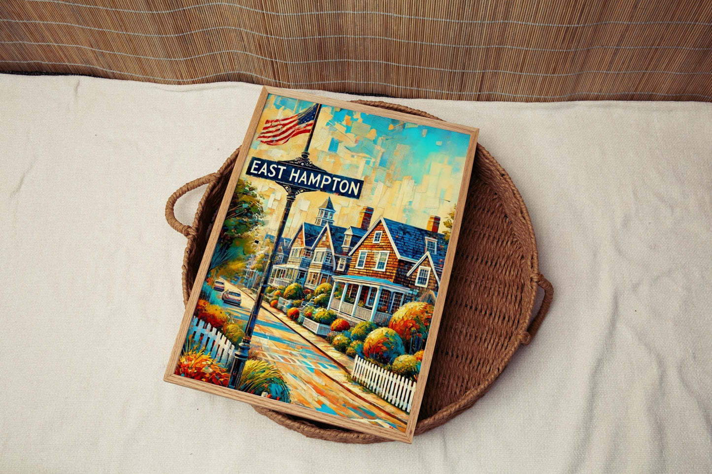 East Hampton Wall Art Print - New York Travel Poster & American Art Decor, Perfect Housewarming Gift