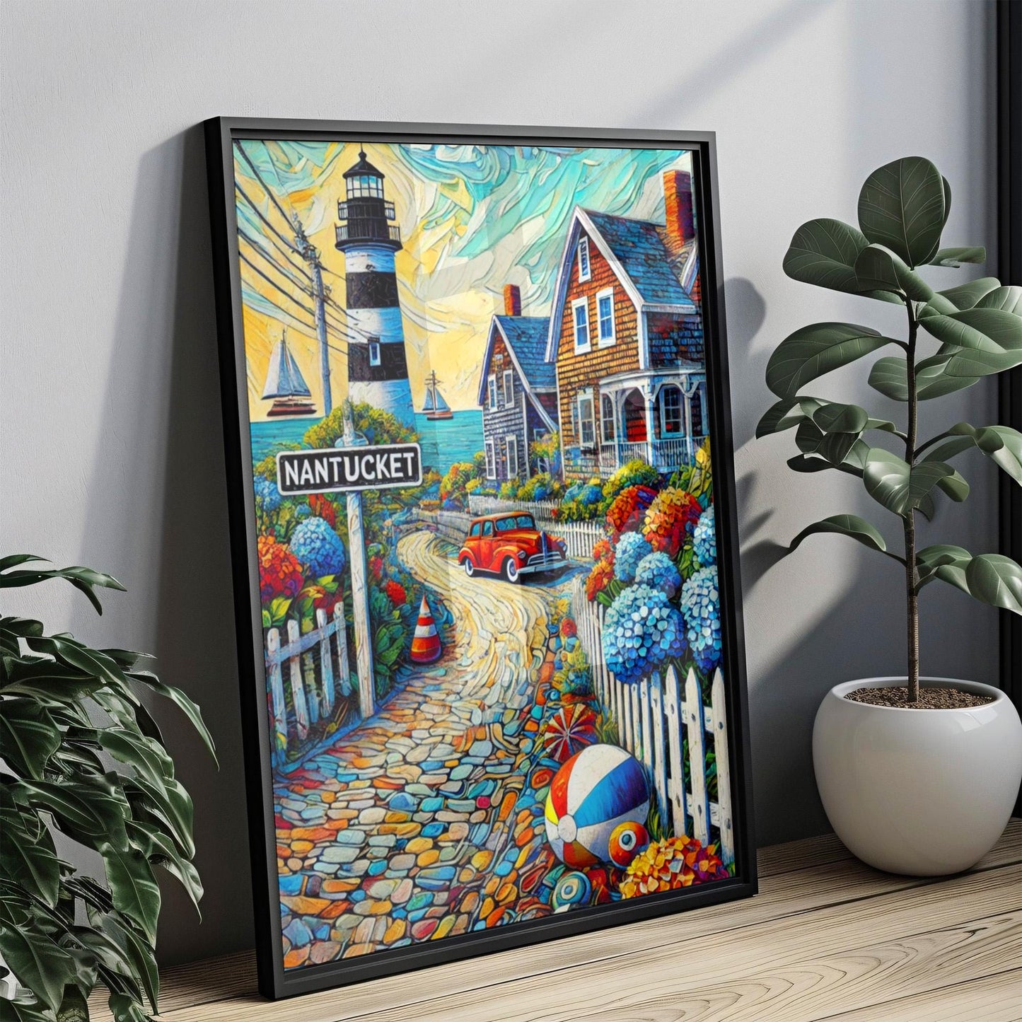 Massachusetts Nantucket Wall Art Print - Travel Poster & USA Home Decor - Perfect Housewarming Gift