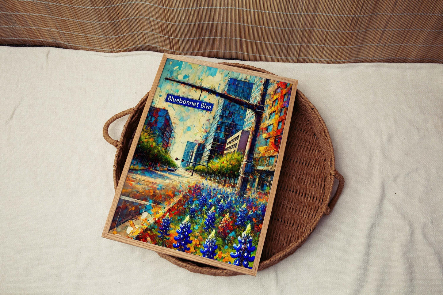 Bluebonnet Blvd Wall Art Baton Rouge Print Travel Poster LA Gift Housewarming Decor Baton Rouge Art Bluebonnet Blvd Print