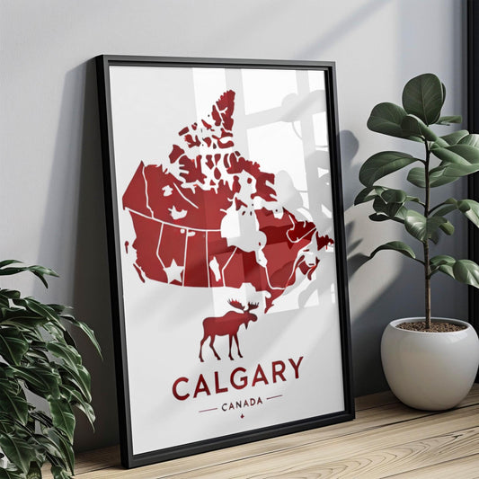 Canada Calgary Wall Art Print – Vintage Map Poster, Travel & Home Decor, College Dorm Decoration, Unique Housewarming Gift