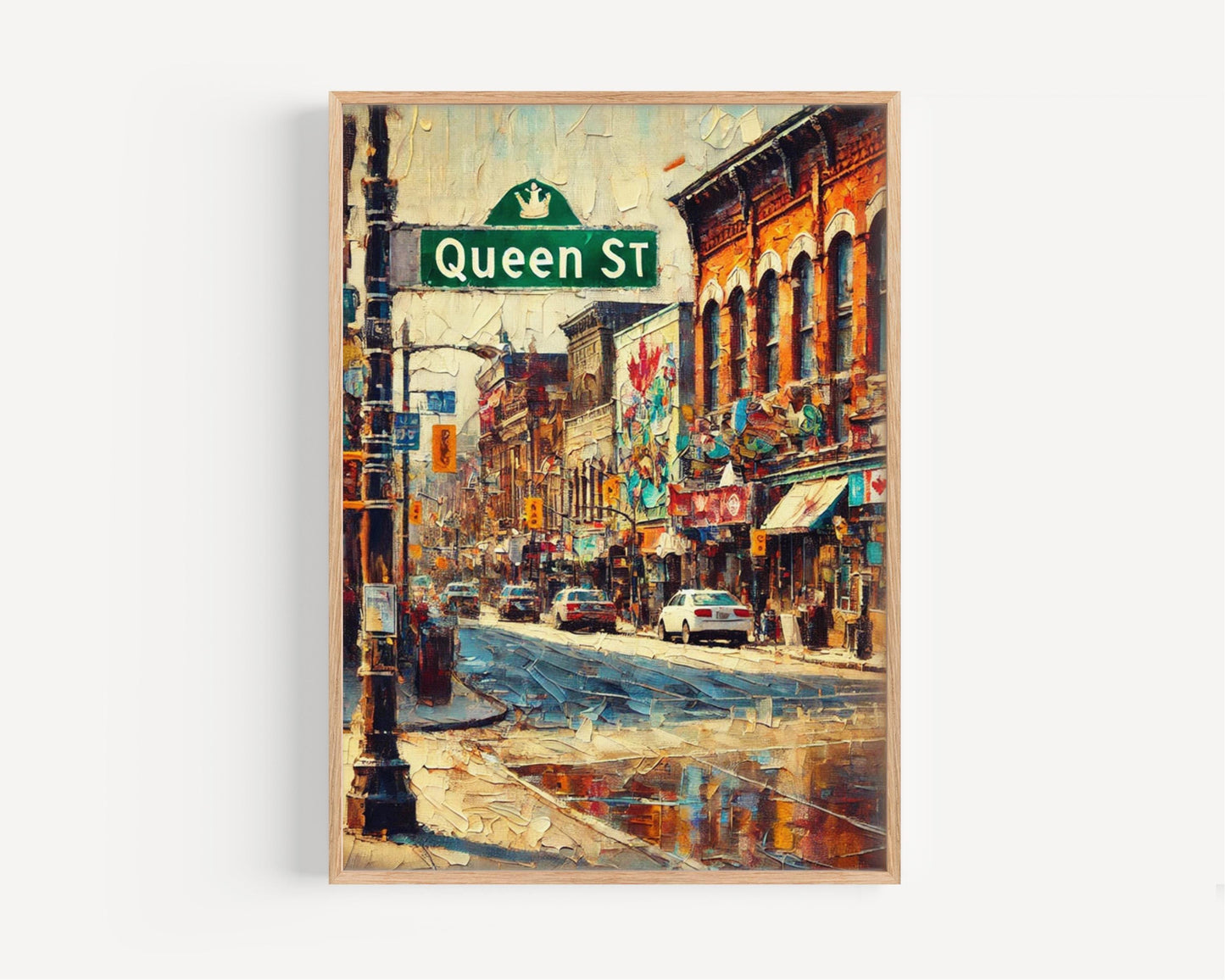Canada Queen St Wall Art Print, Toronto Travel Poster, Housewarming Gift, Canada Art, Canadian Cityscape, Modern Travel Wall Decor