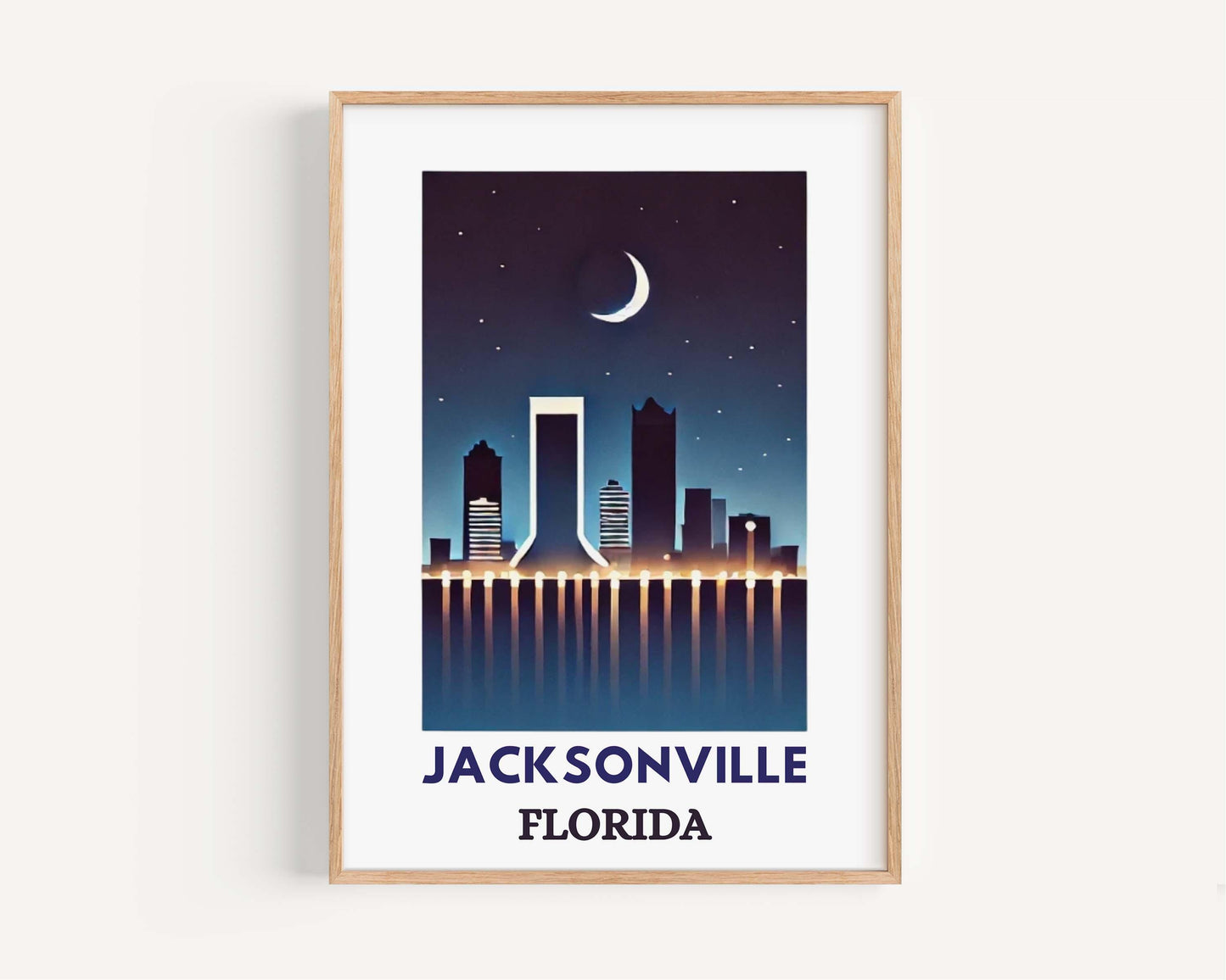 Jacksonville Print Wall Art, Florida Travel Decor, Housewarming & College Gift, Modern FL Art for Home, Jacksonville Map Poster
