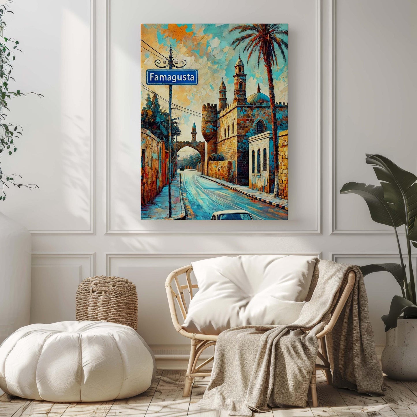 Famagusta Art Print: Cyprus Travel Poster, City Wall Decor, Europe Gift for Home & Housewarming, Mediterranean Style Artwork