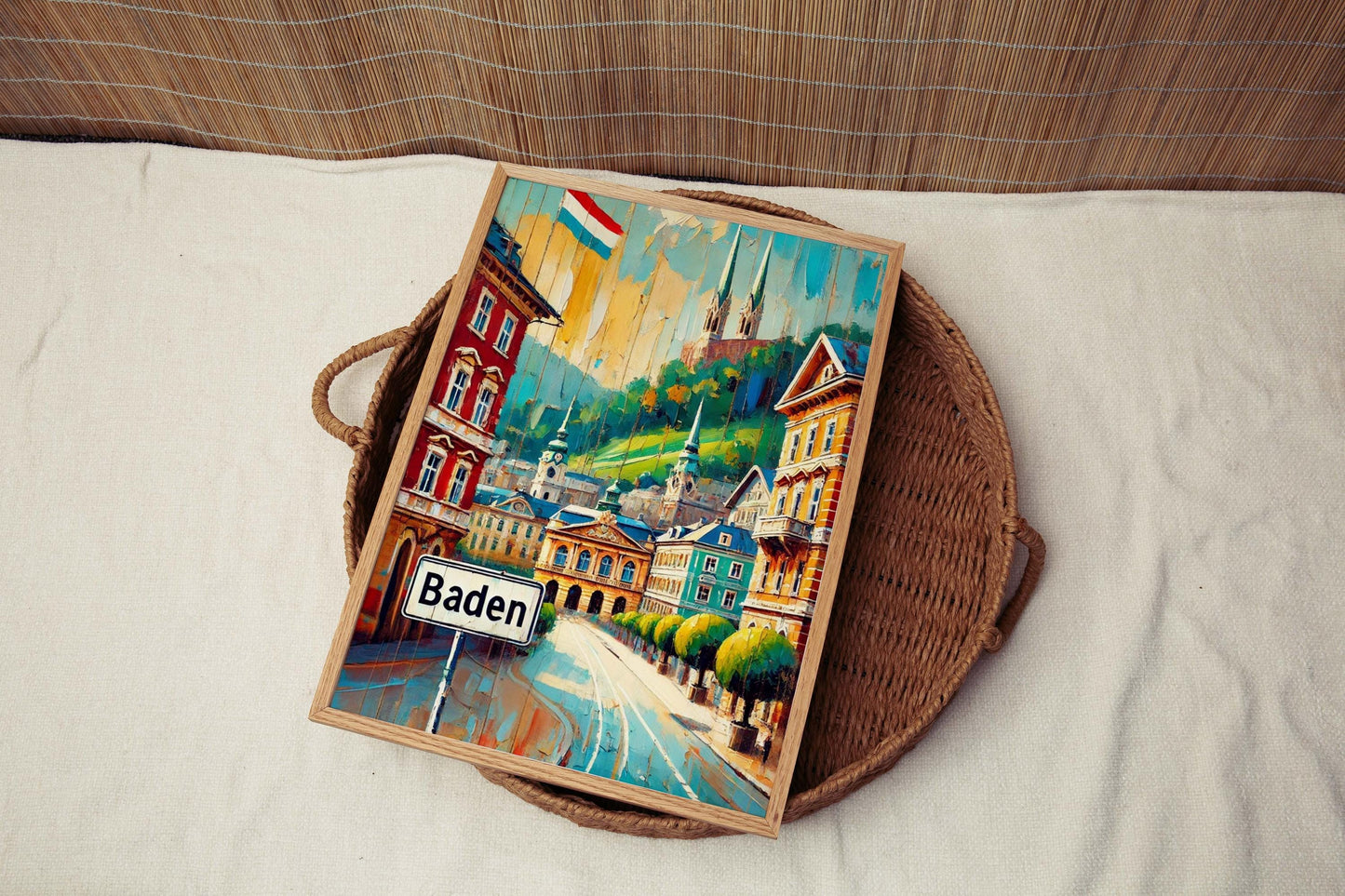 Baden Art Travel Print - Austria City Wall Art, European Travel Poster, Housewarming Gift, Baden Artwork Home Decor