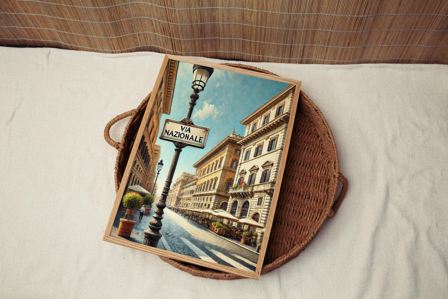 Rome Via Nazionale Wall Art Print - Italian Travel Poster, Housewarming Gift, Rome Souvenir, Italy Home Decor, Modern Italy Art
