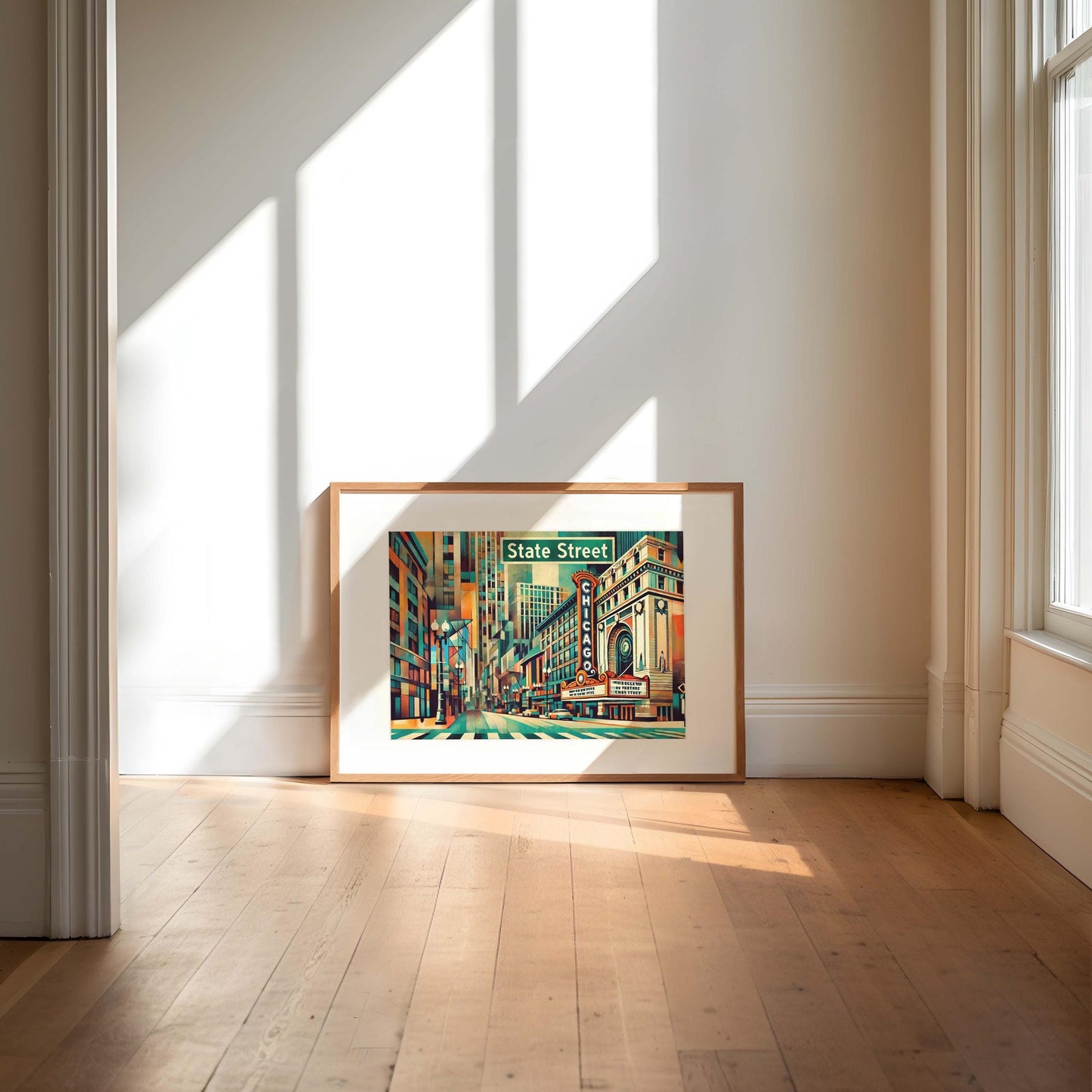 Chicago Art State Street Wall Art Print - Chicago Gift, Travel Poster, Illinois Artwork, Housewarming Decor