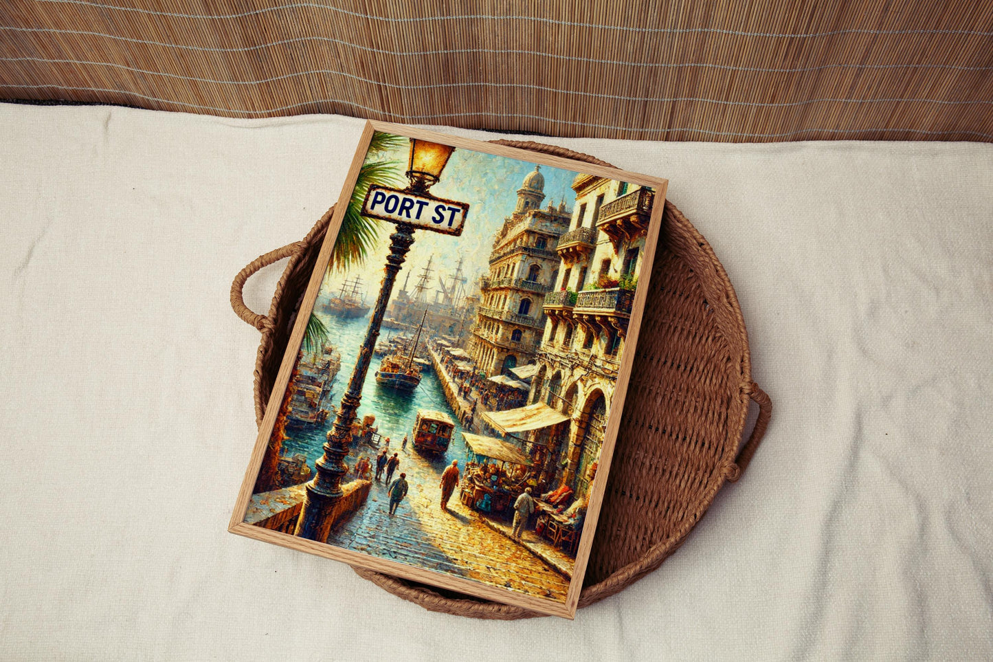Port Street Wall Art, Oran Print, Algeria Travel Poster, Coastal City Scene, Vintage Street Sign, Fine Art Print, Souvenir, Personalized Art