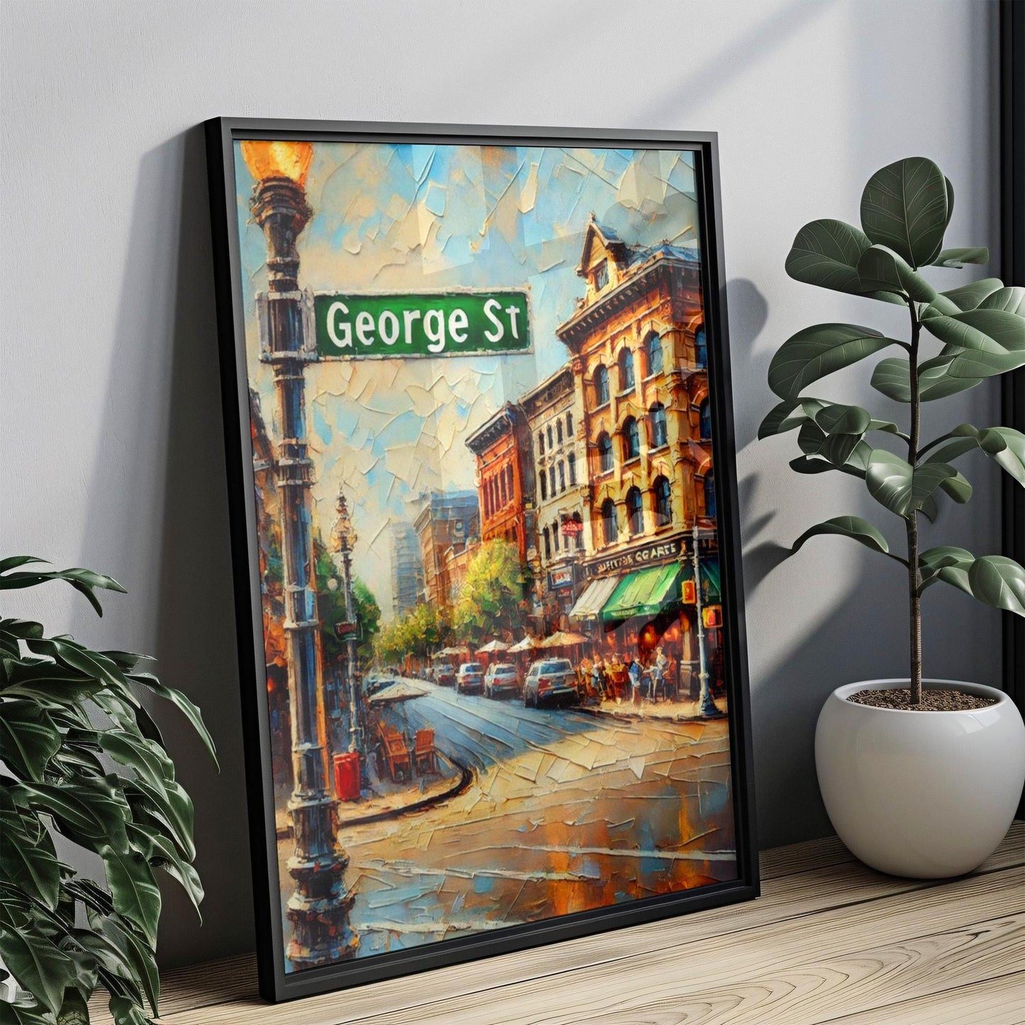 George Street Wall Art - St. Johns Canada Print, Travel Poster, Housewarming Gift, Canadian Artwork, George St Travel Decor