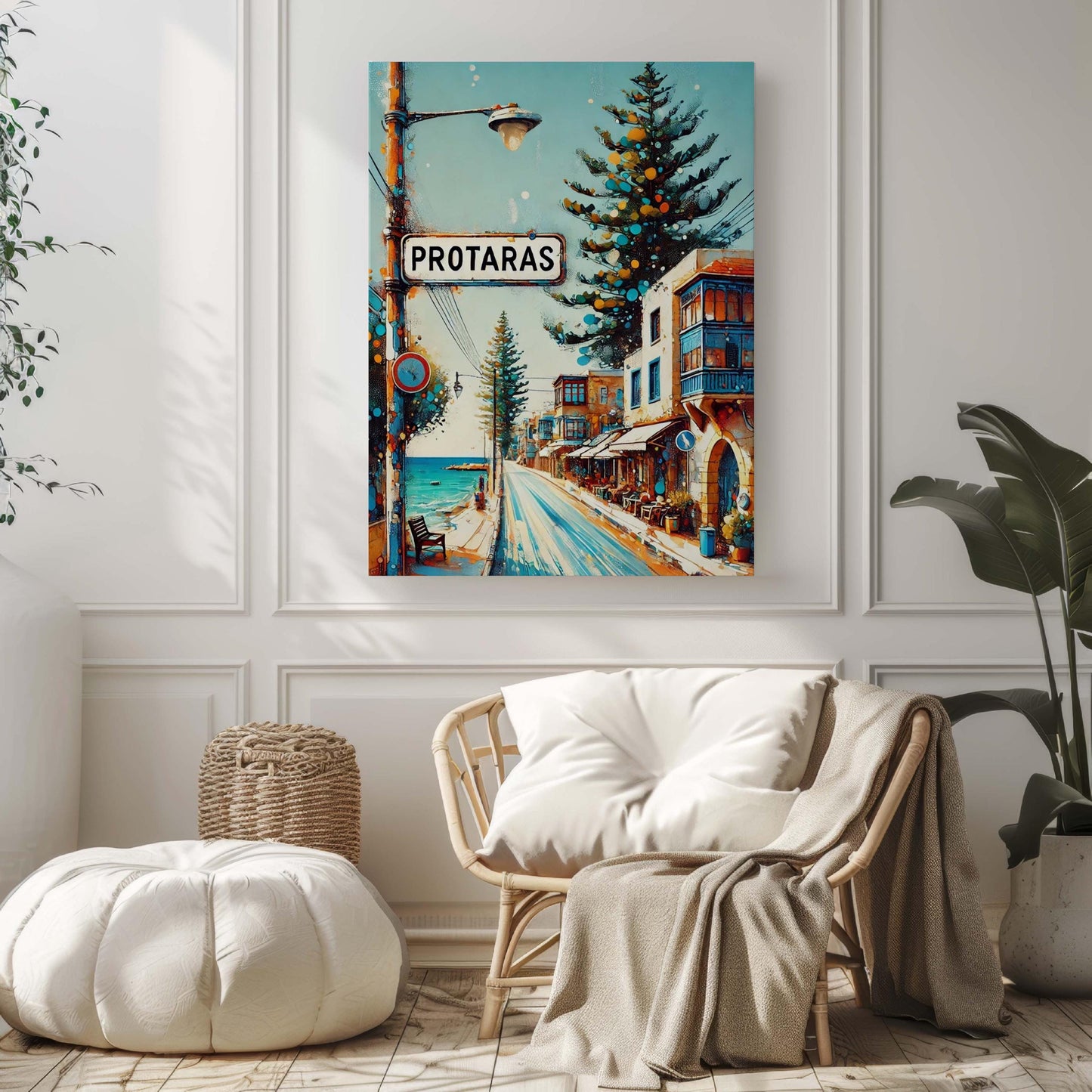 Protaras Art Print - Cyprus Travel Poster, Mediterranean Wall Art, Housewarming Gift, European Coastal Decor, Protaras City Gift