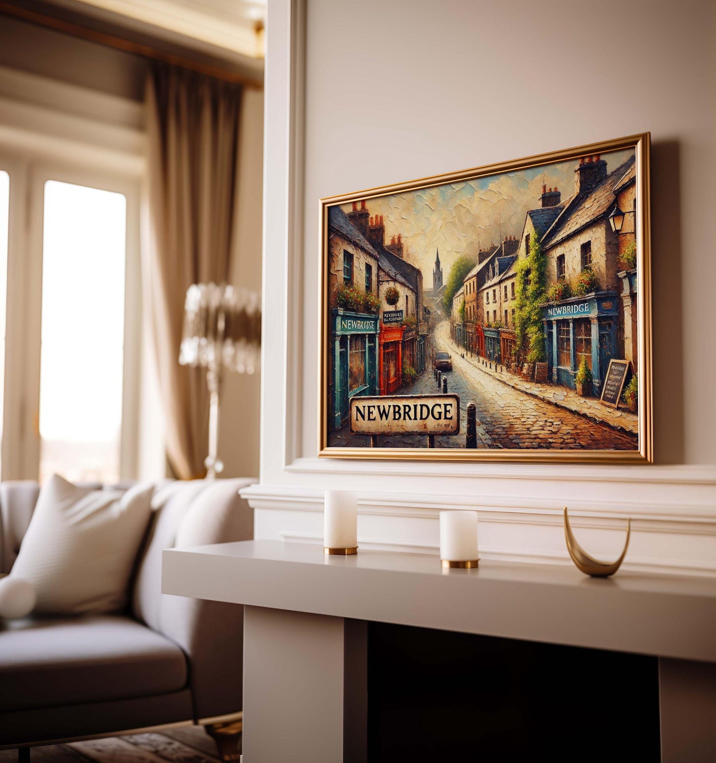Newbridge Art Ireland City Wall Art Print β Travel Poster & Housewarming Gift β European Decor Illustration
