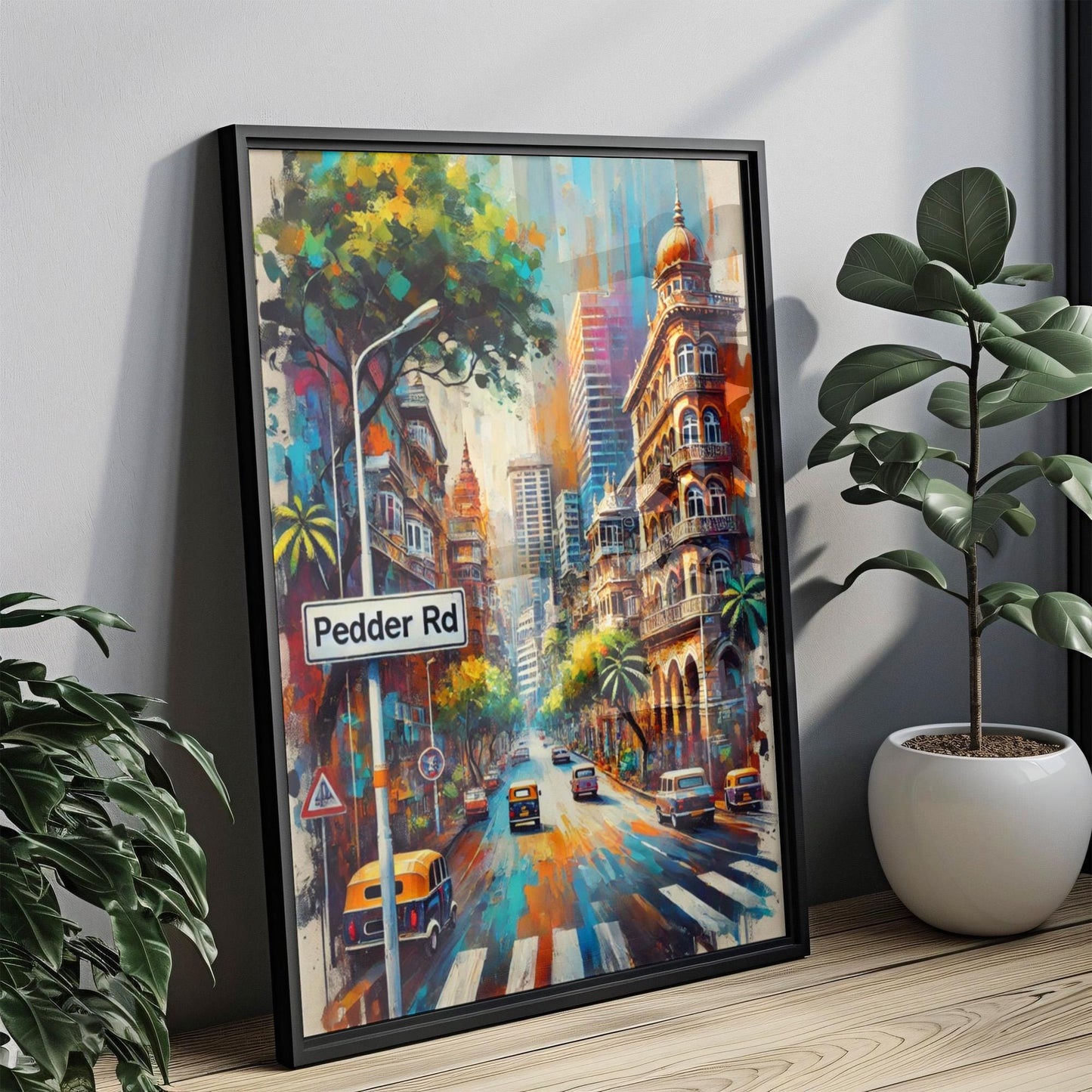 Mumbai Pedder Rd Wall Art Print – Indian Travel Poster, Housewarming Gift, Mumbai Art Decor, Indian Gift, Unique Travel Print