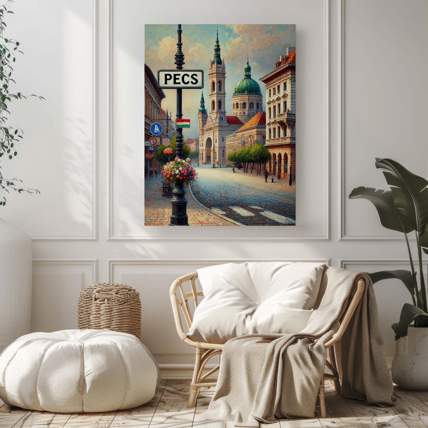 Pecs Art Print - Hungary City Wall Art Travel Poster, European Home Decor, Housewarming Gift, Modern Pecs Artwork for Living Room