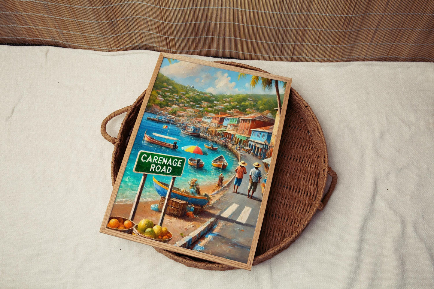 Grenada Art, Carenage Road Wall Art, St. George’s Print, Caribbean Coastal Scene, Travel Souvenir, Home Décor, Vibrant Caribbean Gift