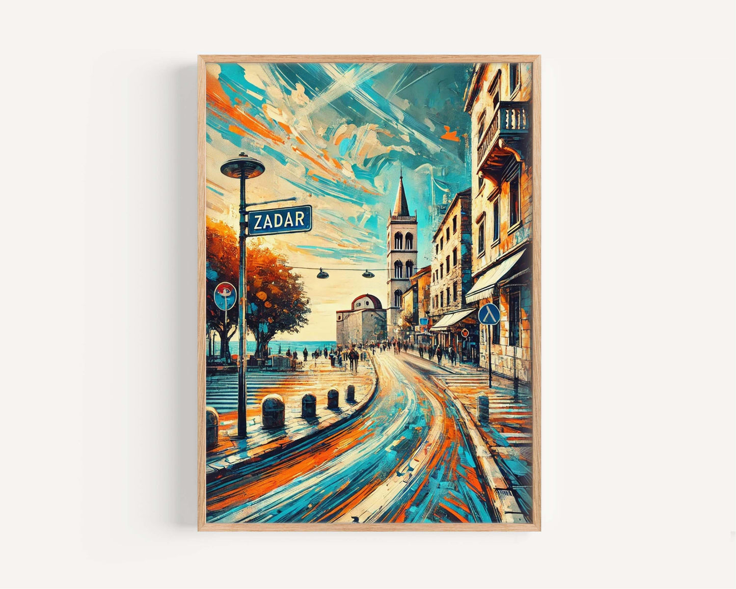 Zadar Art Print - Croatian City Travel Poster, European Wall Art, Housewarming Gift, Zadar Travel Print, Croatia Decor, Cityscape Artwork