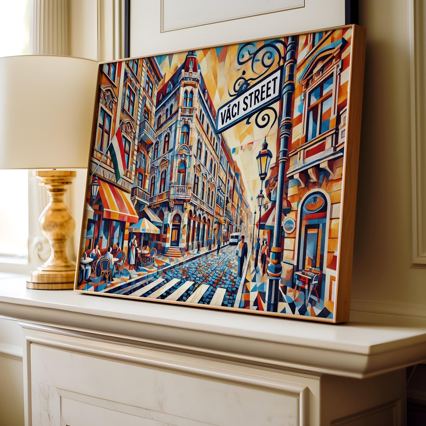 Vaci Street Print Budapest Wall Art, Hungary Travel Poster, Hungarian Souvenir & Housewarming Gift, Vaci St Illustration, Cityscape Decor