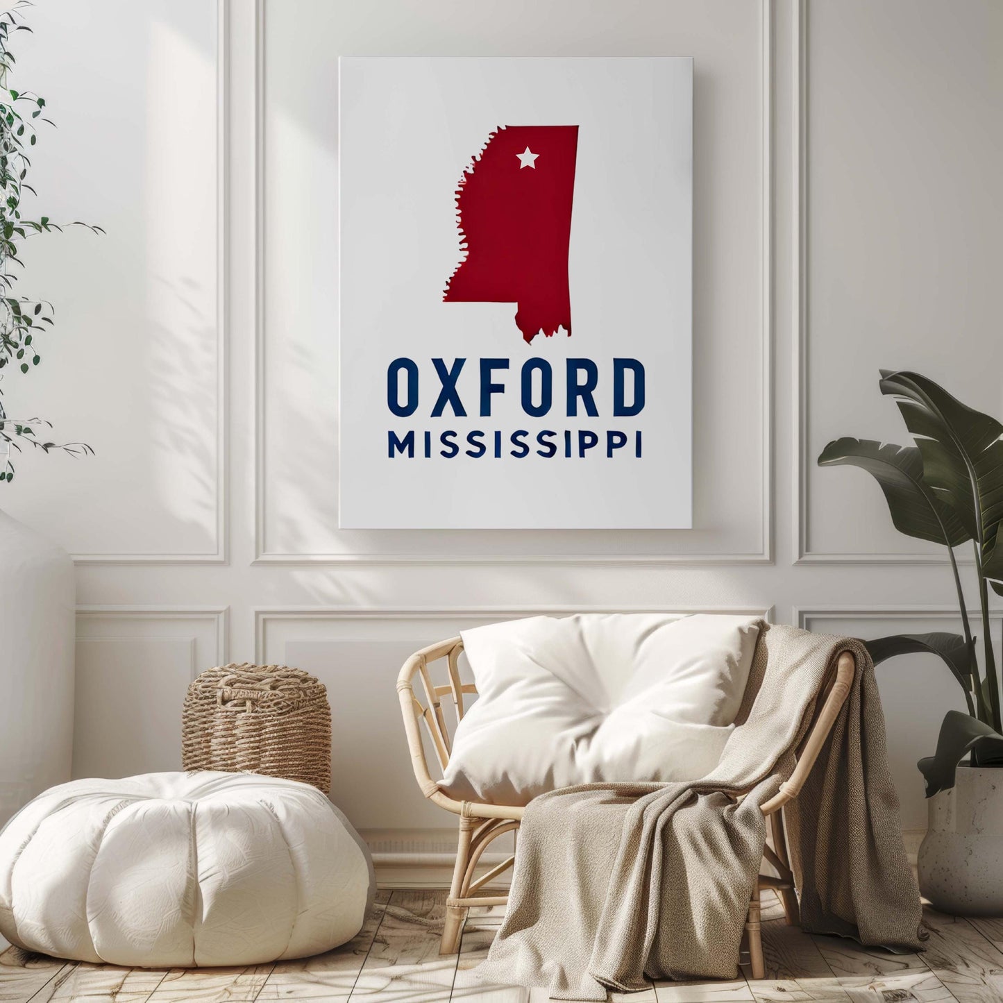 Oxford Print Mississippi Wall Art, Oxford Travel Decor, College Gift, Housewarming, MS Artwork, Southern Home Decoration
