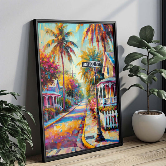 United St Print Key West Wall Art Florida Travel Poster Housewarming Gift FL Artwork