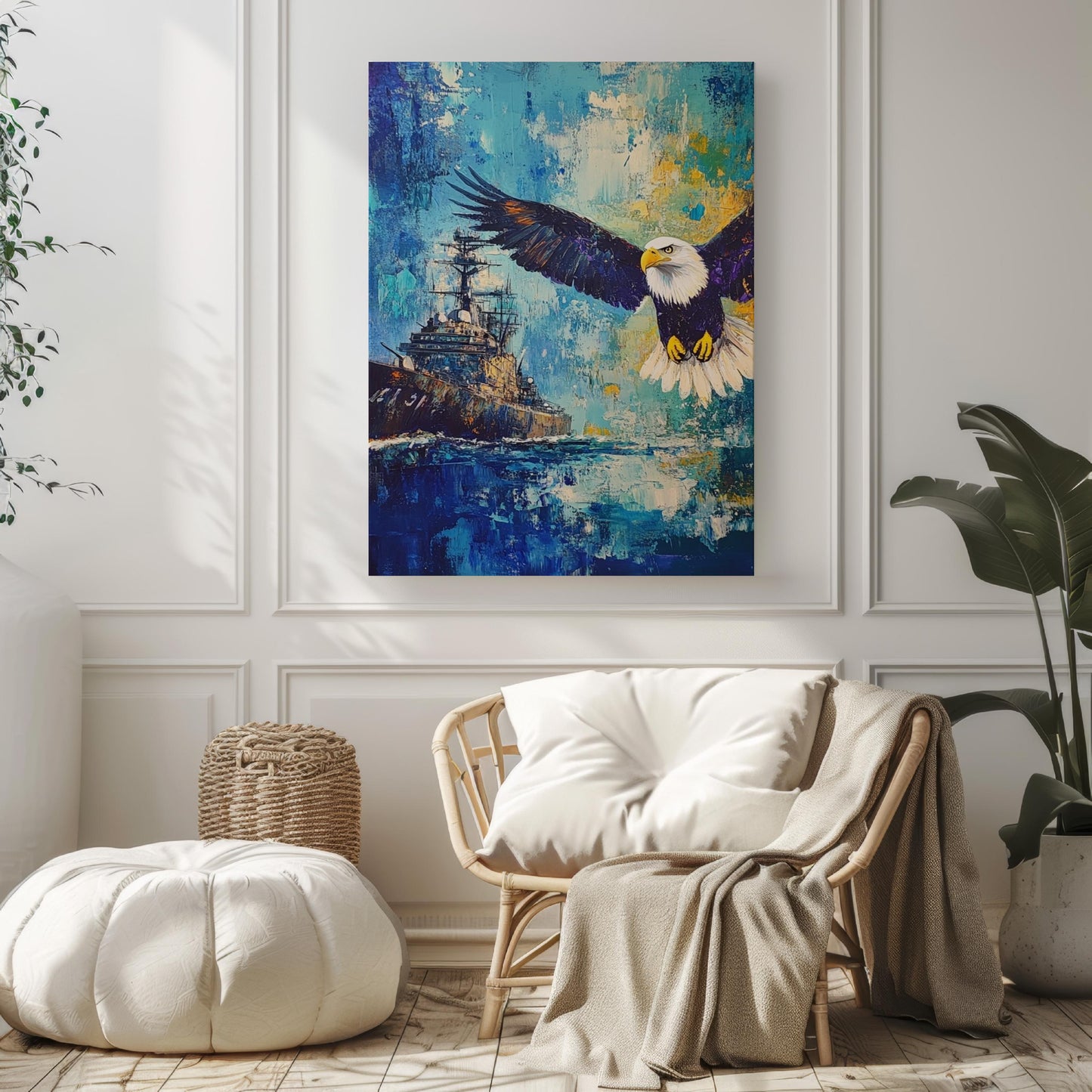 American Eagle Art | Abstract USA Wall Art Patriotic Poster | United States Independence Day Decor for Home