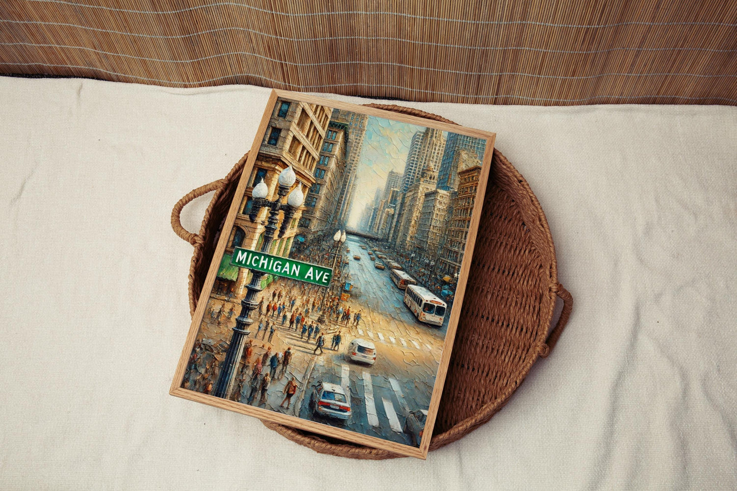 Chicago Michigan Ave Wall Art Print - Travel Poster, Illinois Gift, Chicago Decor, Housewarming & Cityscape Art, Perfect for Home or Office