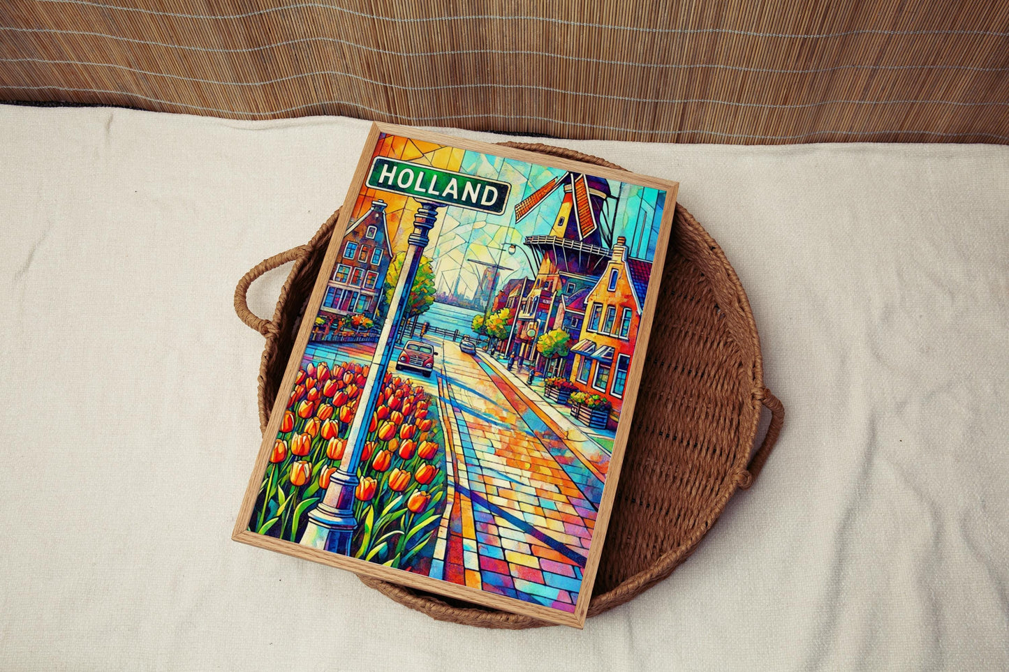 Michigan Holland Wall Art Print – Travel Poster USA Decor, Housewarming Gift, Michigan Souvenir, Michigan Travel Print