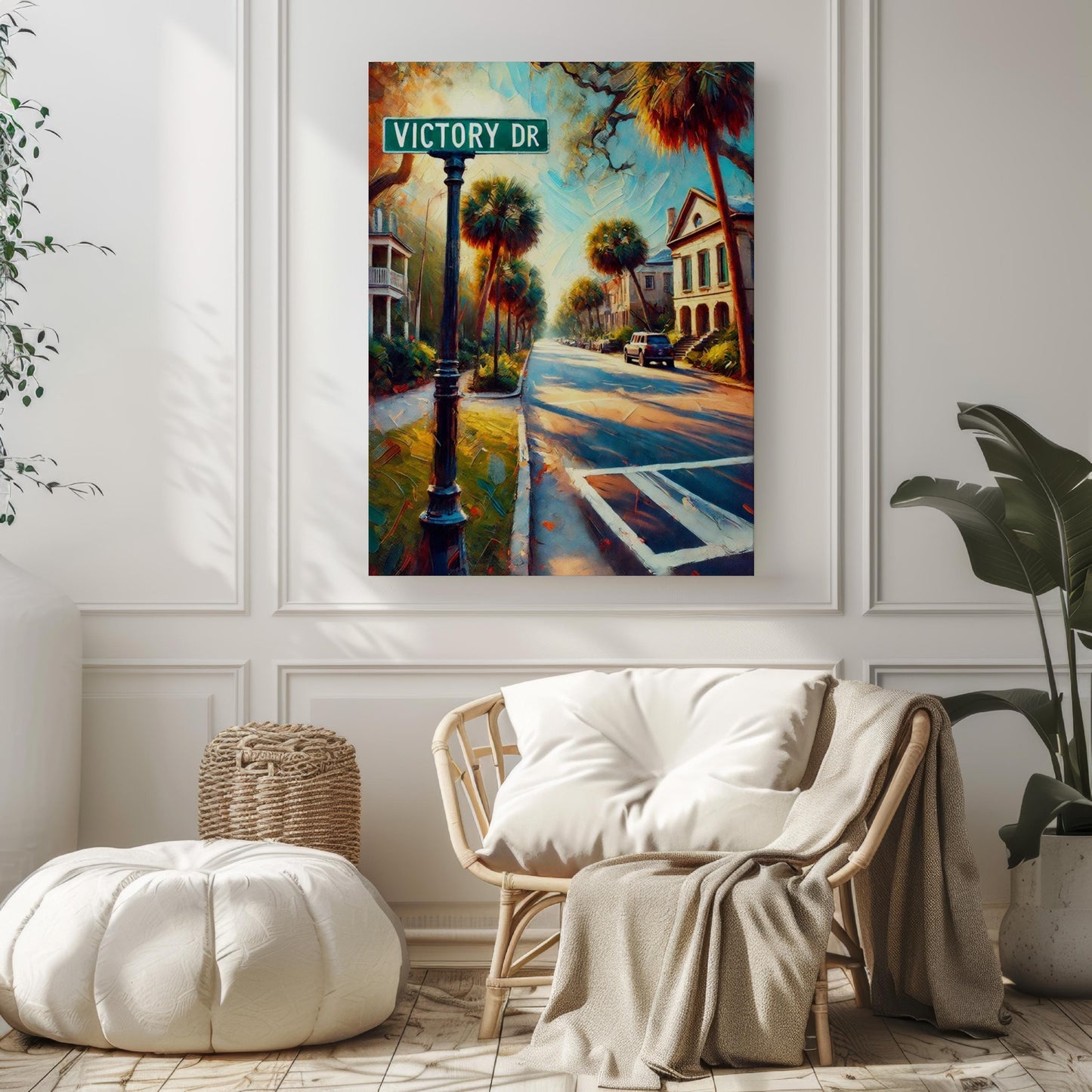 Victory Drive Wall Art, Savannah Georgia Print, Southern Travel Poster, Historic Cityscape, Gift for Georgia Natives, Fine Art Home Decor