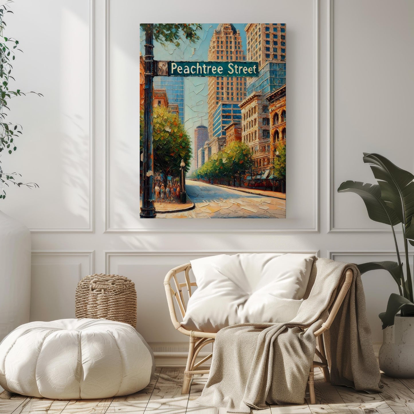Atlanta Peachtree St Wall Art Print – Travel Poster, Georgia Decor, Housewarming Gift, Modern Atlanta City Art, Urban Travel Print