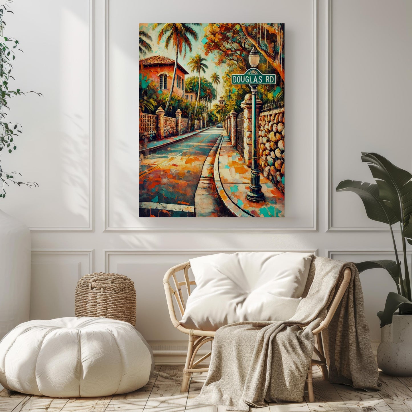 Miami Douglas Rd Wall Art Print - Travel Poster, Florida Home Decor, Miami Gift & Housewarming Present, Modern Cityscape Illustration