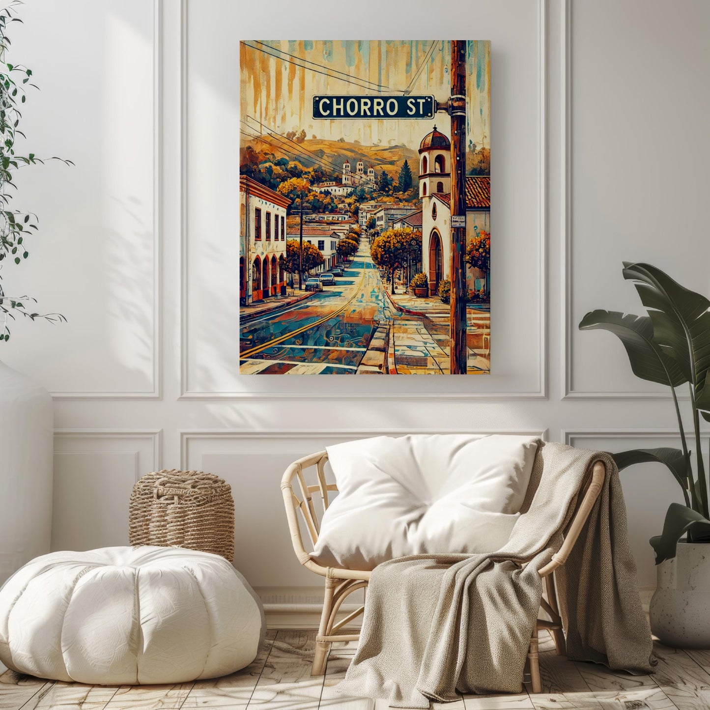 San Luis Obispo Chorro St Wall Art, California Travel Print & Housewarming Gift, San Luis Obispo Street Poster, Cali Home Decor