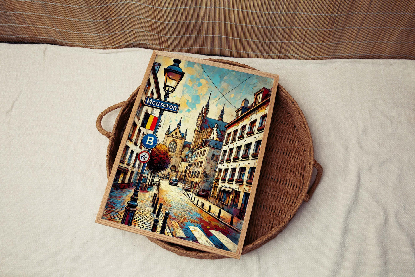 Mouscron Art Wall Print - Belgium City Travel Poster, European Home Decor, Housewarming Gift, Stylish Mouscron Wall