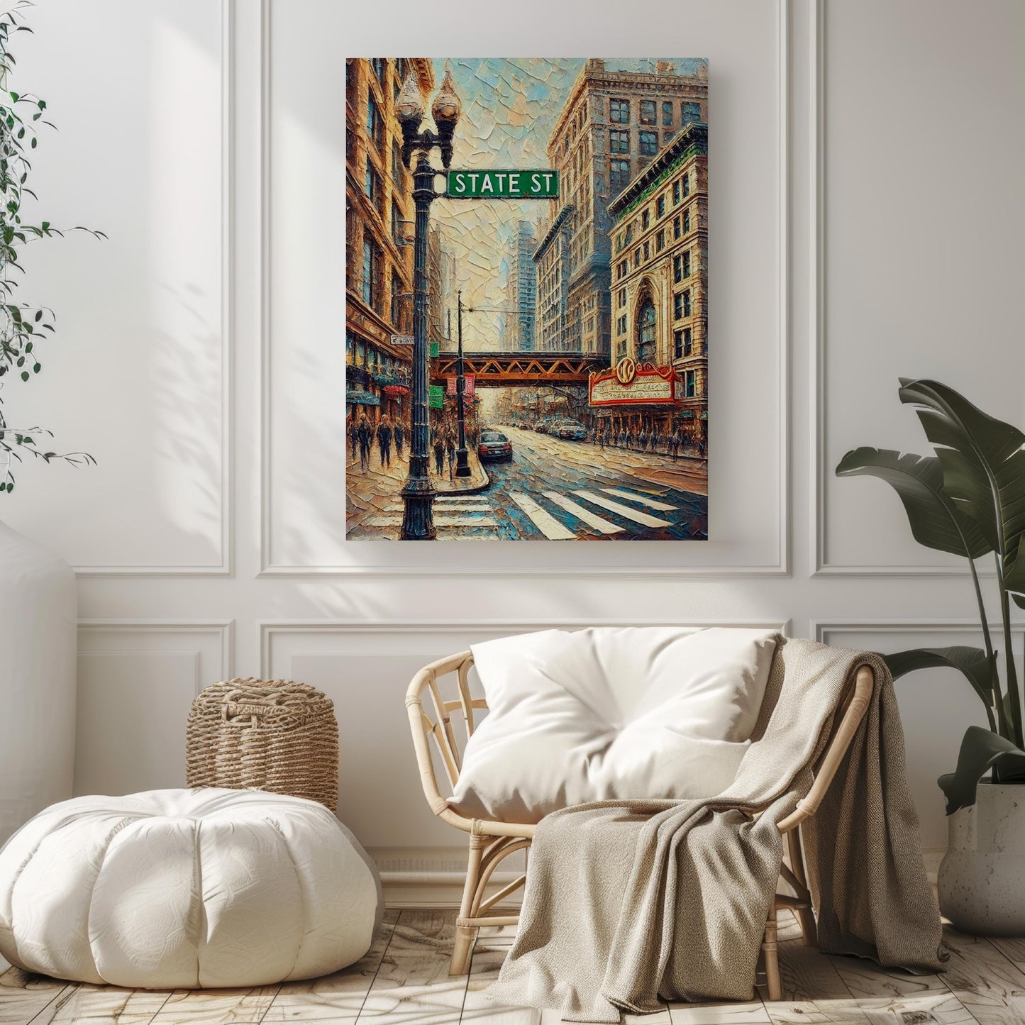 Illinois State St Wall Art - Chicago Travel Print, Illinois Gift, Housewarming Decor, Urban City Poster, Midwest Artwork