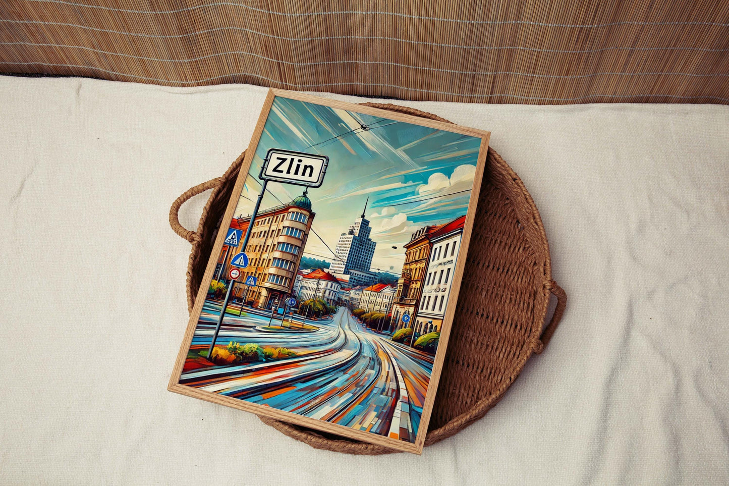 Zlín Print: Czech Republic Travel Poster, Zlin Wall Art, Europe City Gift, Housewarming Decor, Modern Czech Art Print