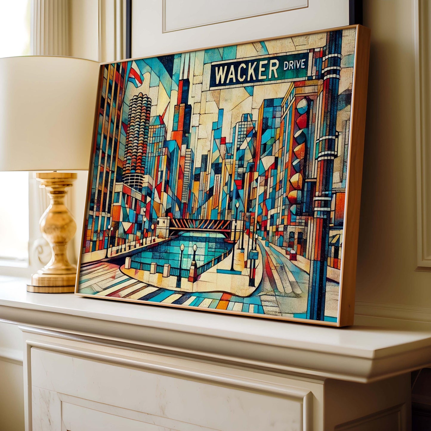 Wacker Drive Print - Chicago Wall Art, Travel Poster, Illinois Gift, Modern Cityscape Decor, Housewarming & Travel Home Accent