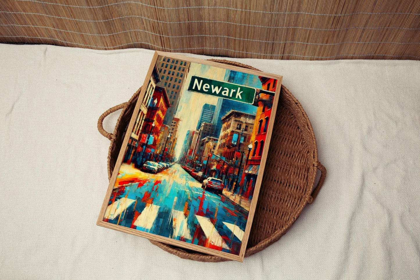 New Jersey Newark Wall Art Print - Travel Poster, USA Decor, New Jersey Gift, Housewarming & American Art Home Decor